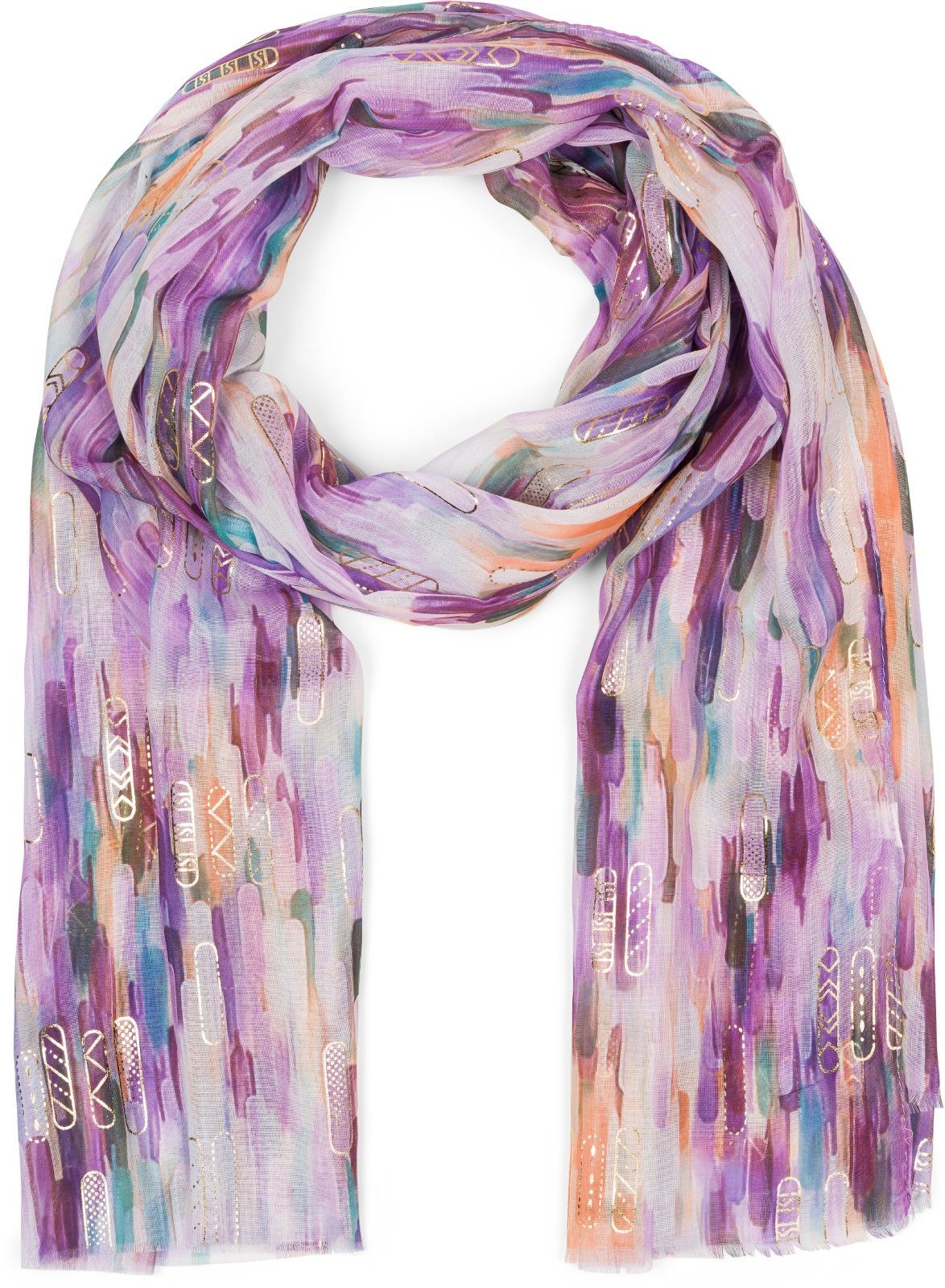 styleBREAKER Modeschal Leichter Schal mit Streifen Farbverlauf Metallic, (1 günstig online kaufen