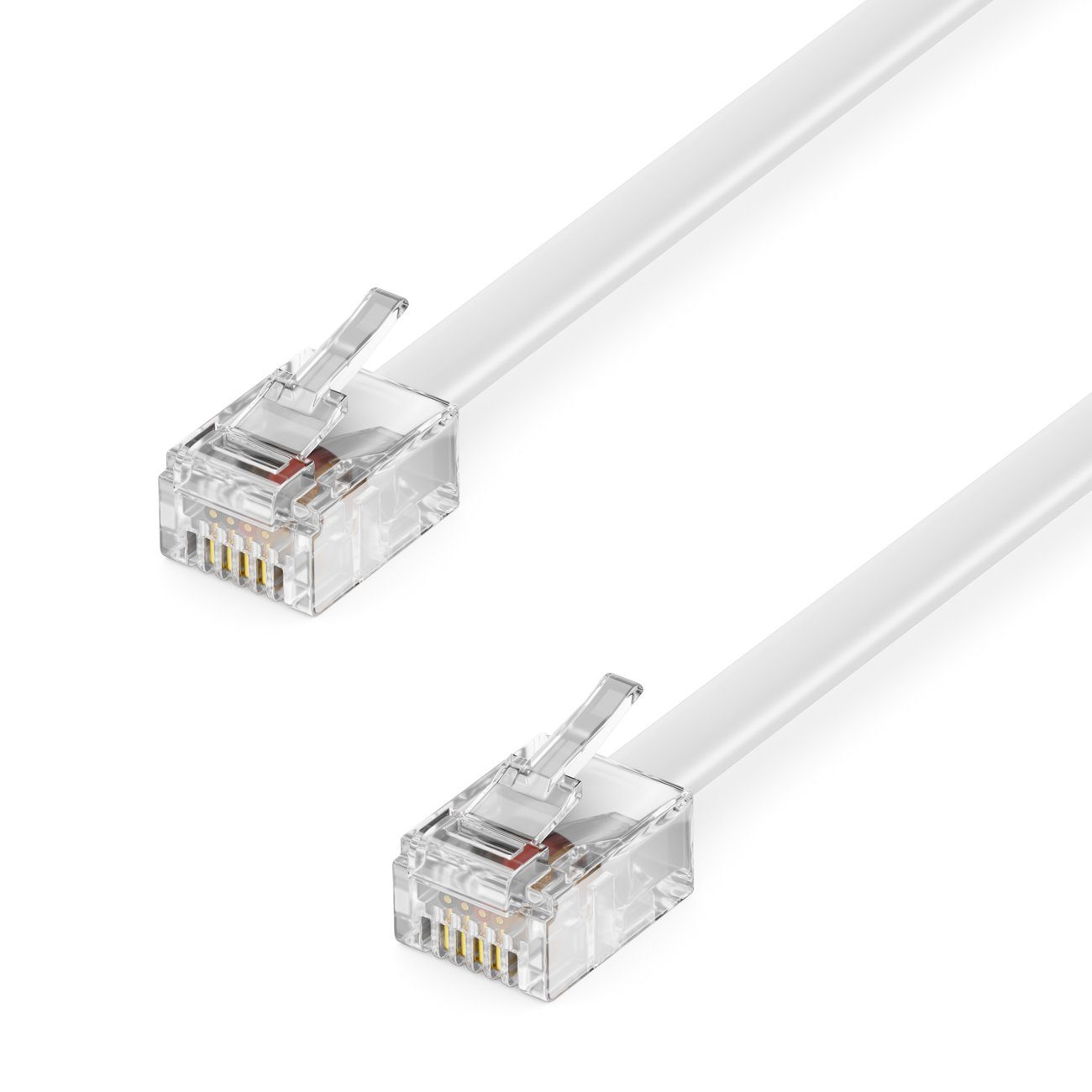 deleyCON 10m Telefonkabel Modularkabel 6P4C Westernkabel RJ11 auf LAN-Kabel