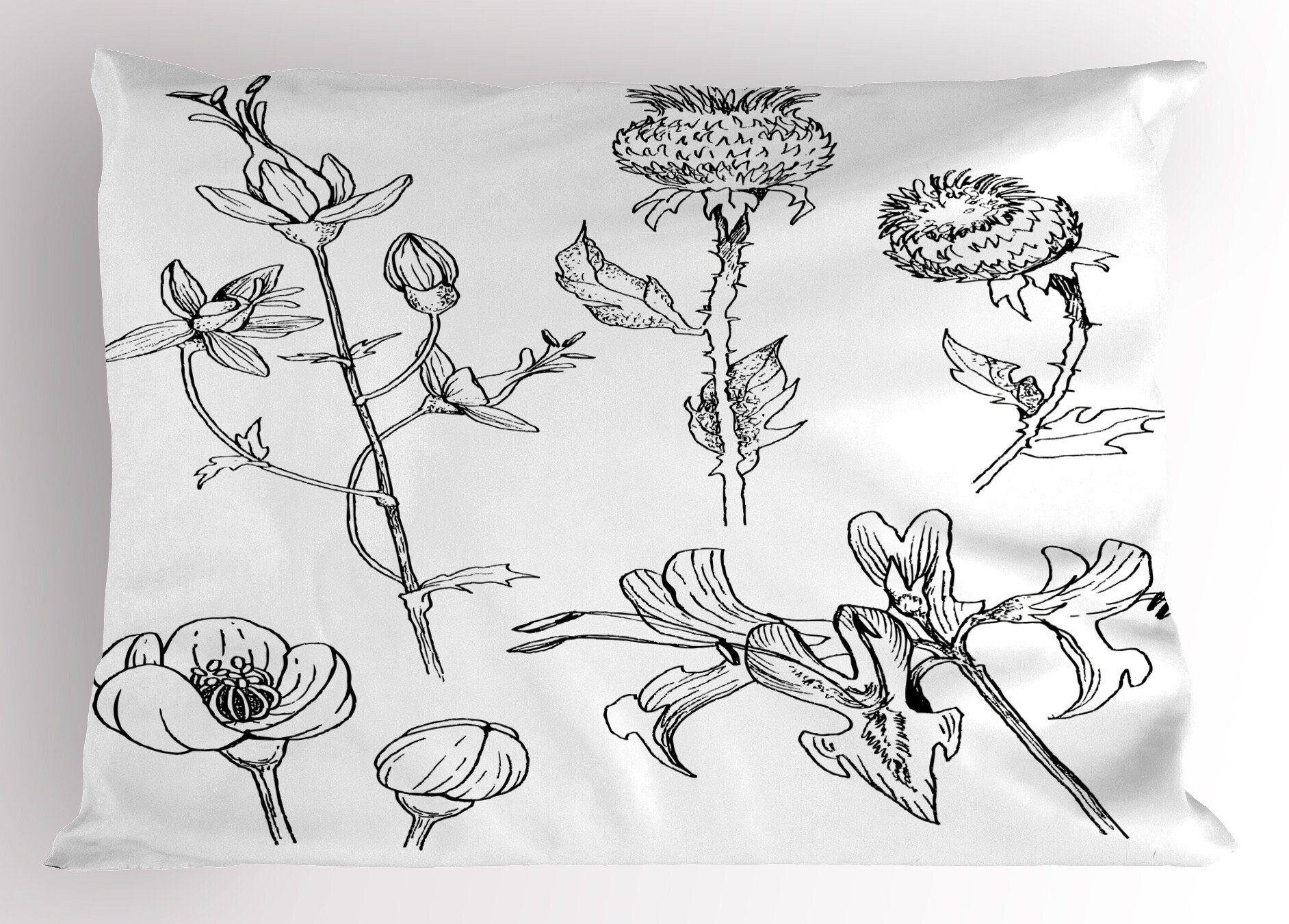 Kissenbezüge Dekorativer Standard Size Kopfkissenbezug, Blumen blühende Abakuhaus Gedruckter Blumen Stück), (1 Flüchtige