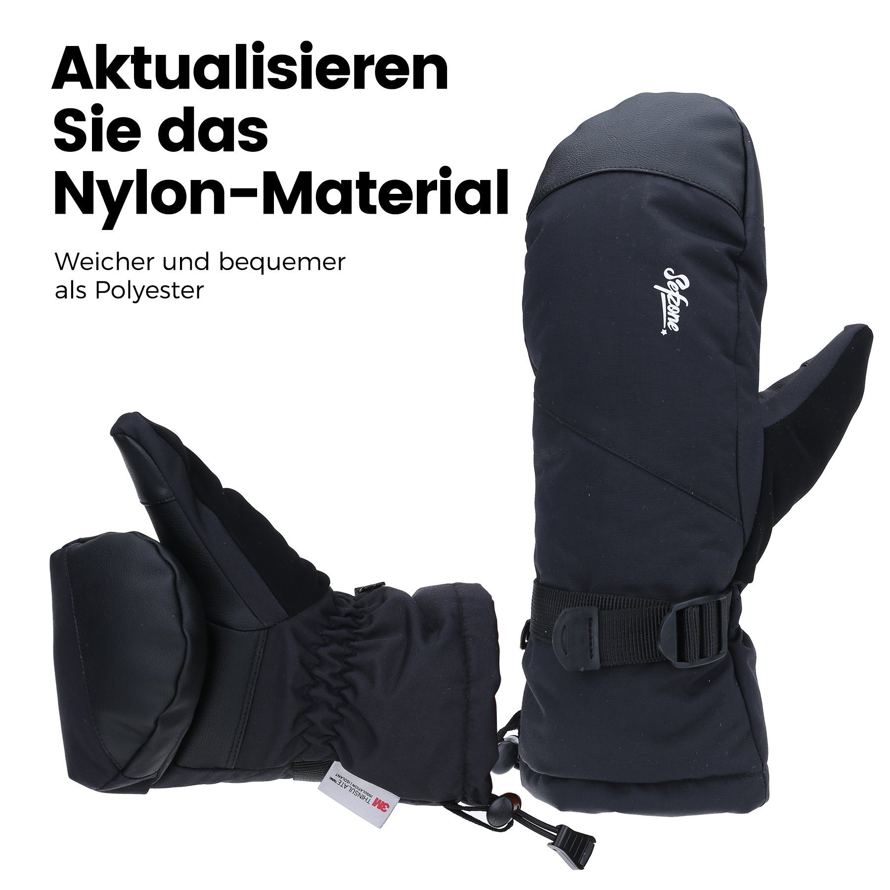 Sefzone Skihandschuhe Winter Fahhrad M/L/XL Motorrad Handschuhe Wasserdicht Touchscreen