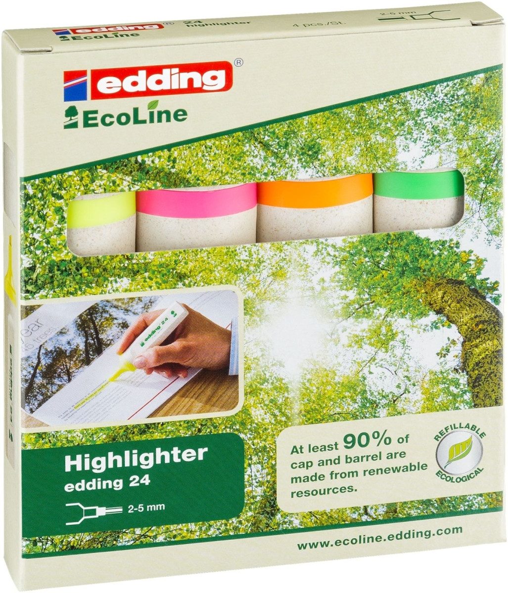 edding Marker Textmarker Highlighter edding 24 sortiert VE=4 Keilspitze