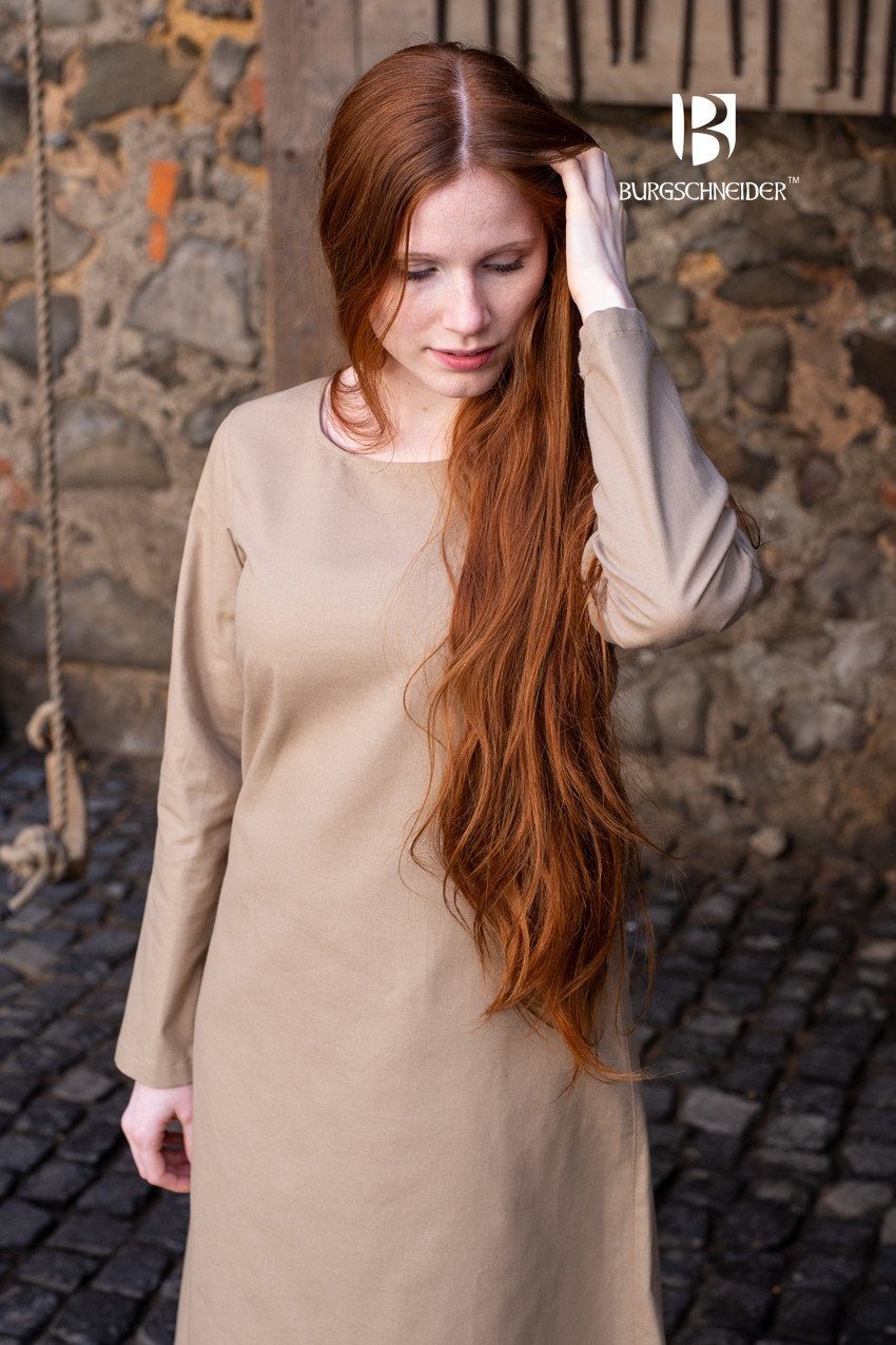 Burgschneider Ritter-Kostüm Mittelalter Kleid Typ Unterkleid Freya Hanf S