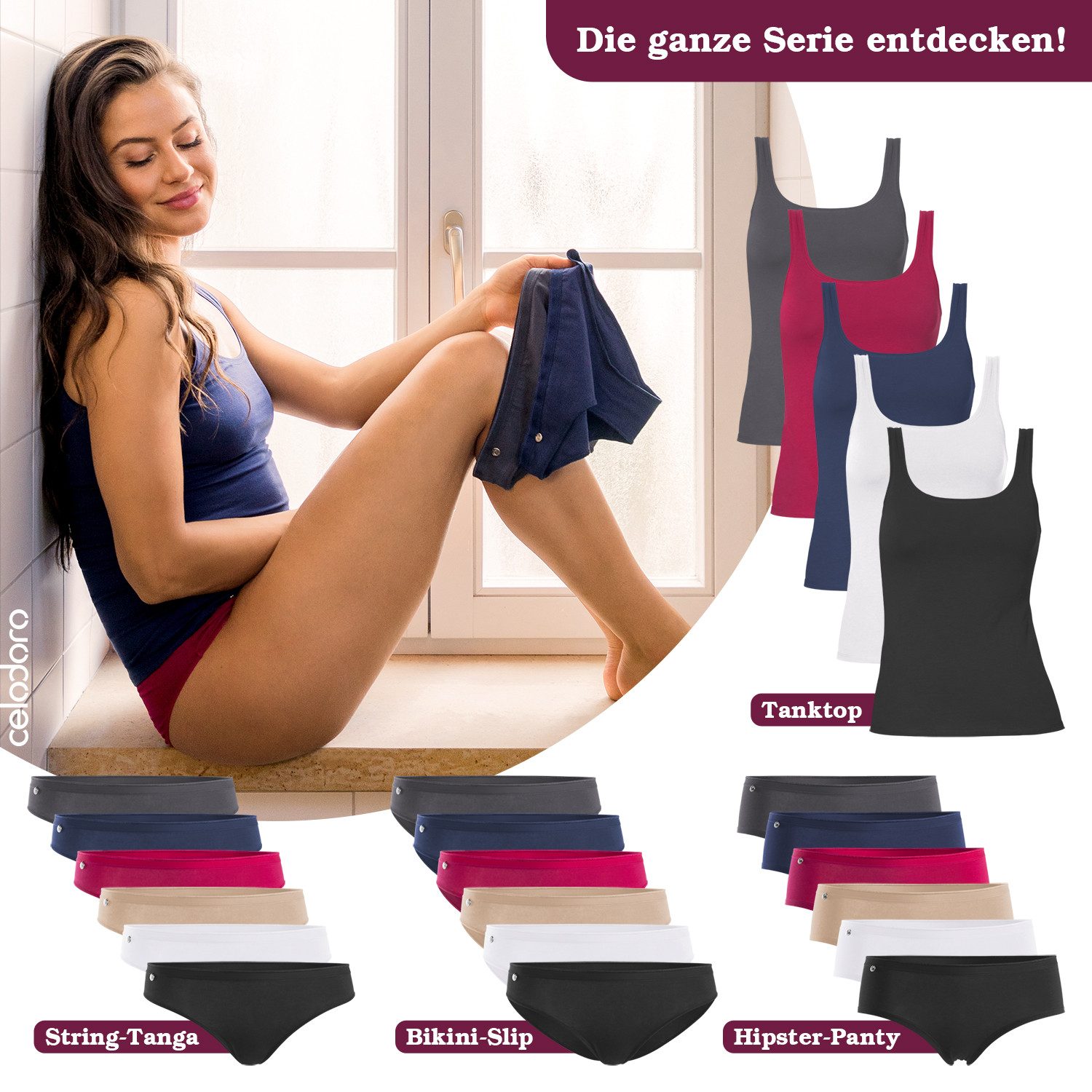 Unterhemd Damen Basic Tanktop Achselhemd (1 Stück) aus Baumwolle