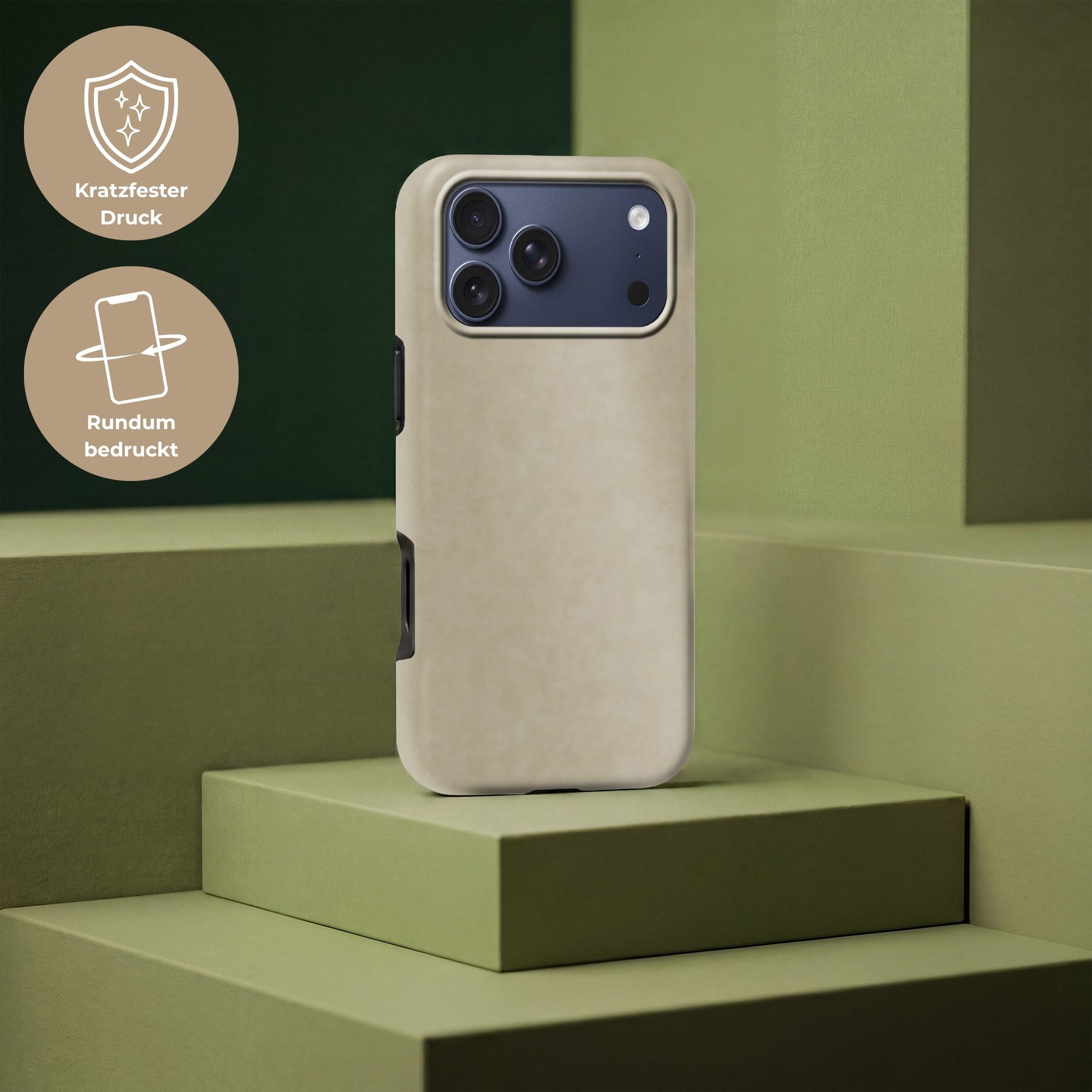 OnlyWow Handyhülle Magsafe für Apple iPhone 17 Pro Max Farbe Taupe - Wolkige Textur - Nat, Phone Case, Hardcase, Stoßfest, Schutzhülle