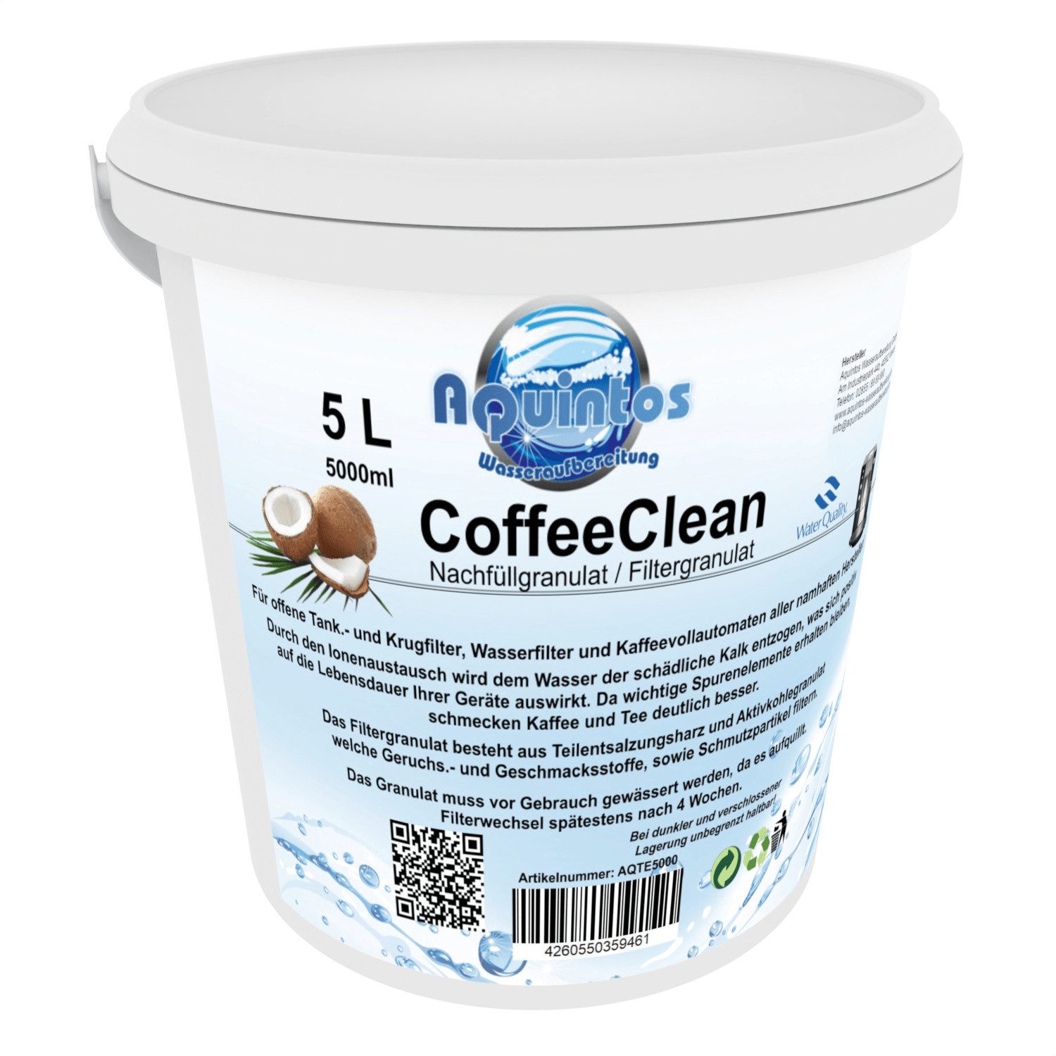 Aquintos Wasseraufbereitung Kalk- und Wasserfilter Nachfüllset Wasserfilter passend für Siemens EQ Kaffeevollautomaten, Zubehör für VeroSelection VeroBar, EQ Kaffeevollautomaten