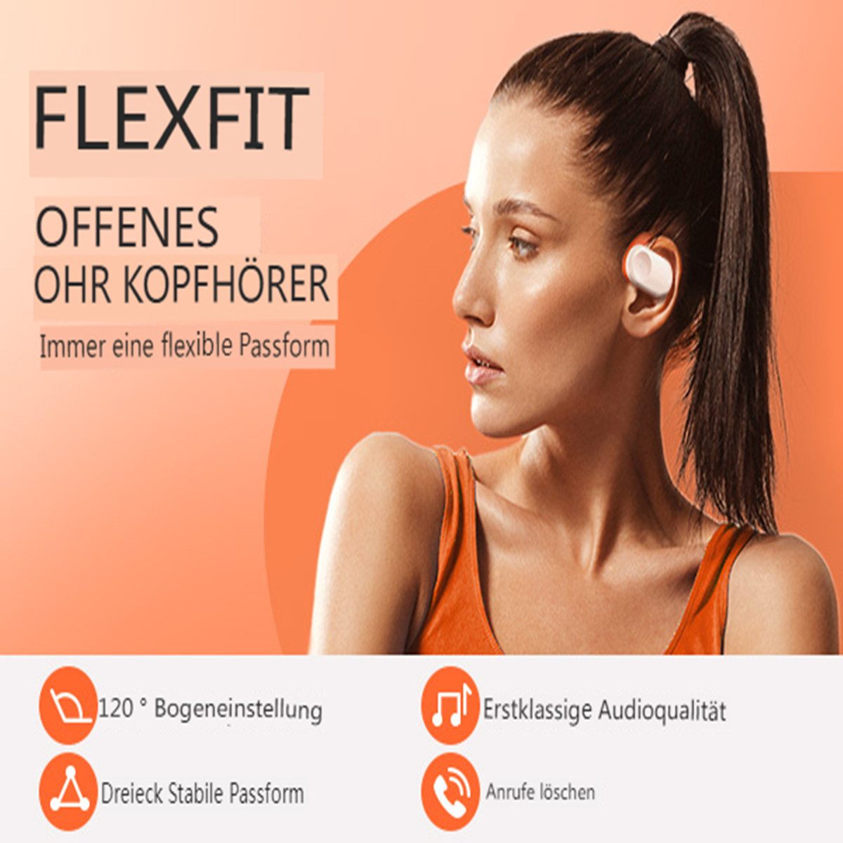 BLiTZWOLF 16,2 mm Lautsprecher, Bass, 50 Std. Akkulaufzeit, ENC wireless In-Ear-Kopfhörer (Bluetooth 5.3 Stereo-Kopfhörer für Anrufe und Musik IPX5)