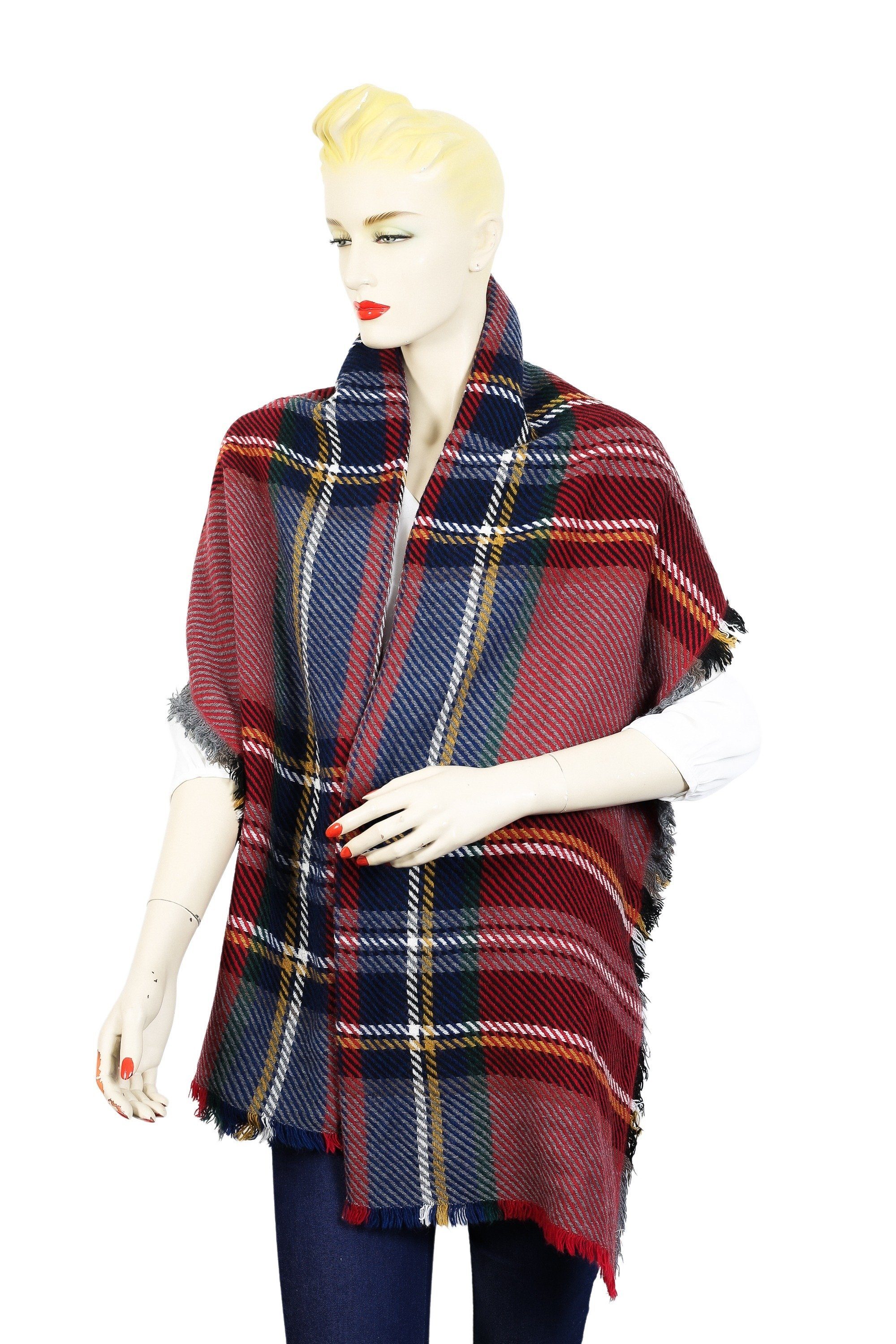 COLLEZIONE ALESSANDRO Wollschal Karo, (1-St), gestreift, Made in Italy