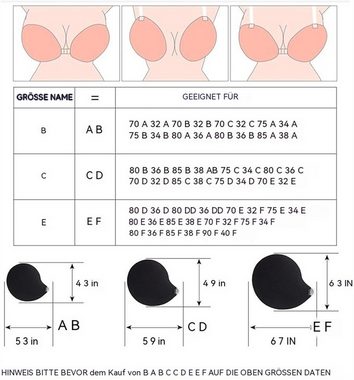 RefinedFlare BH-Einlagen Trägerloser Klebe-BH, Push-up-BH, rückenfrei, Silikon, selbstklebender BH