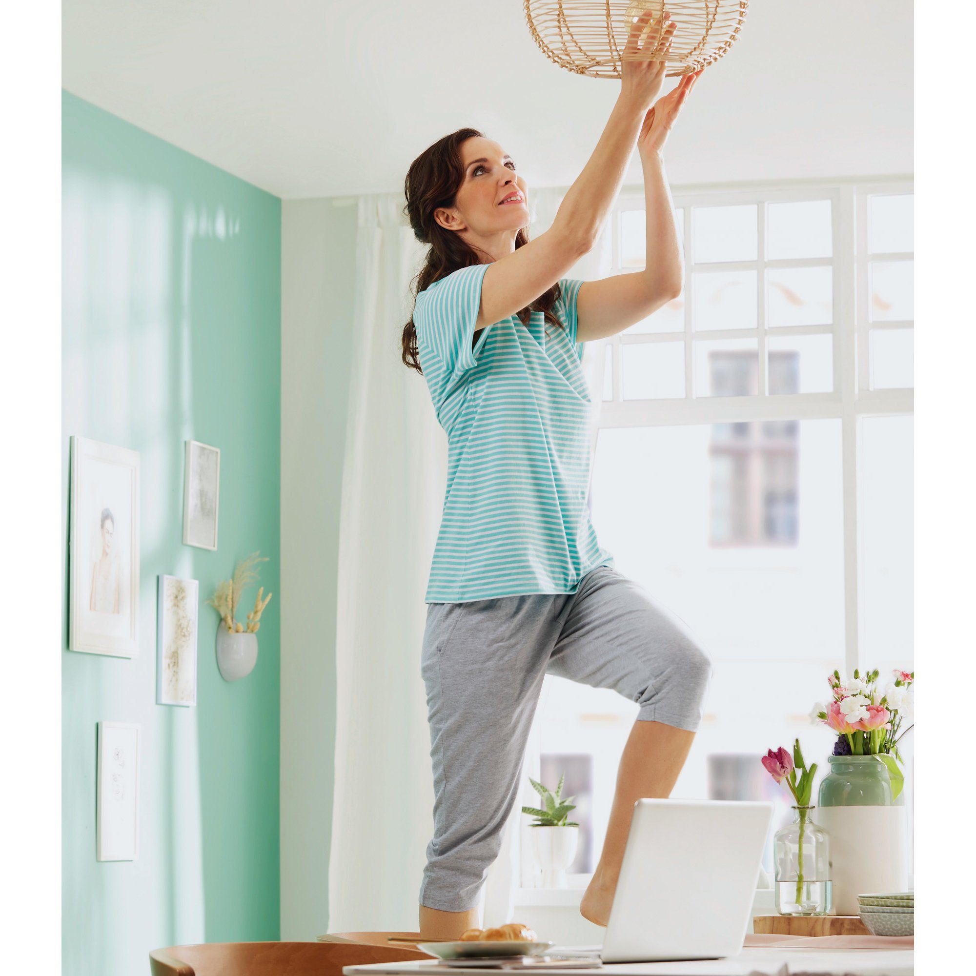 REDBEST Pyjama Damen-Schlafanzug Single-Jersey Streifen günstig online kaufen