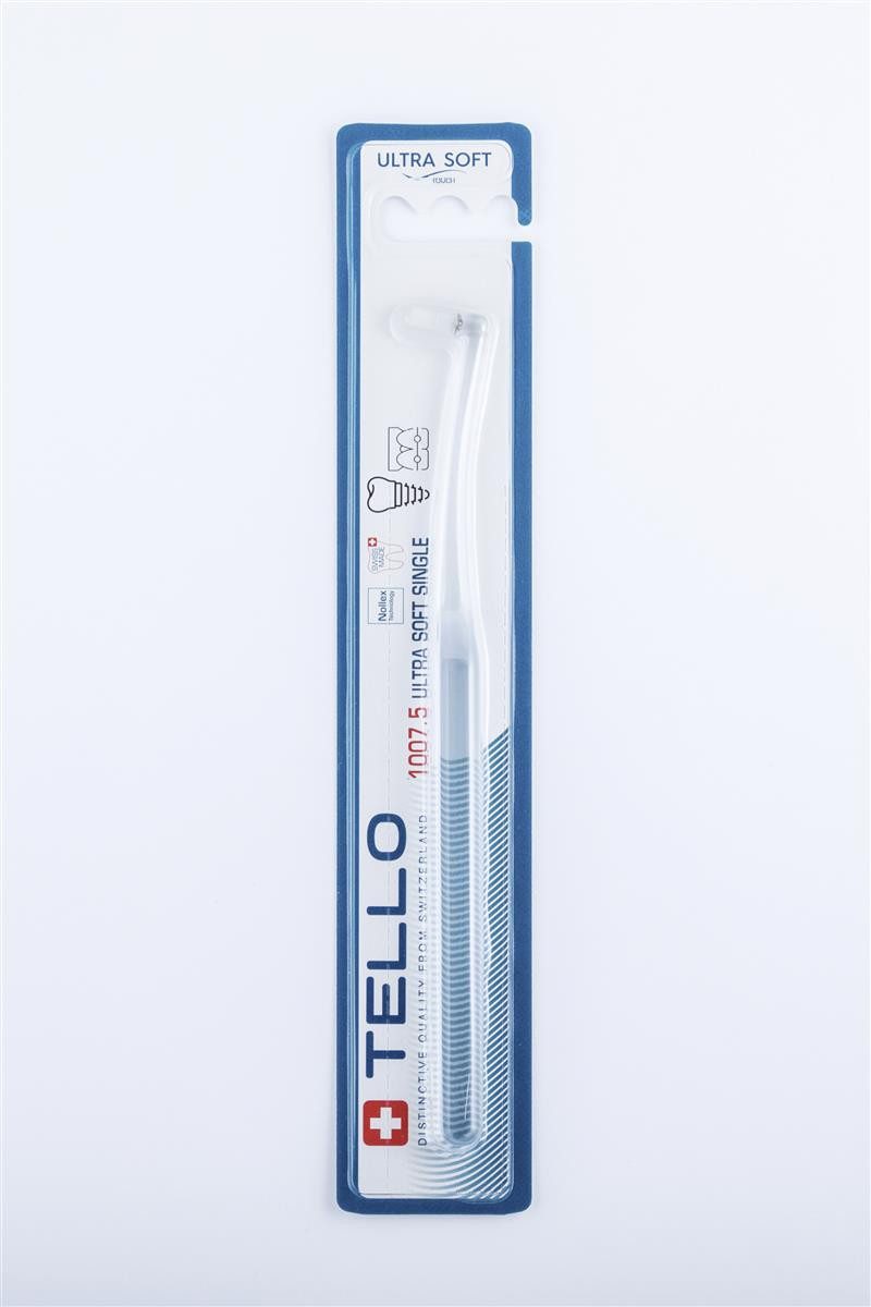 Tello GmbH Zahnbürste 5x TELLO 1007.5 Single Ultra Soft - Einbüschelbürste
