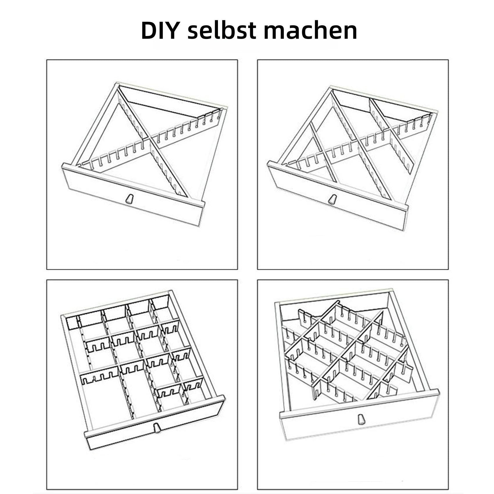 FOUORTUNATE-BEE Schubladeneinsatz 16er Set verstellbare Schubladeneinteiler für Ordnung im Haushalt (16 St), Flexible Schubladen-Organizer für Küche, Büro und B – Bild 3 von 5