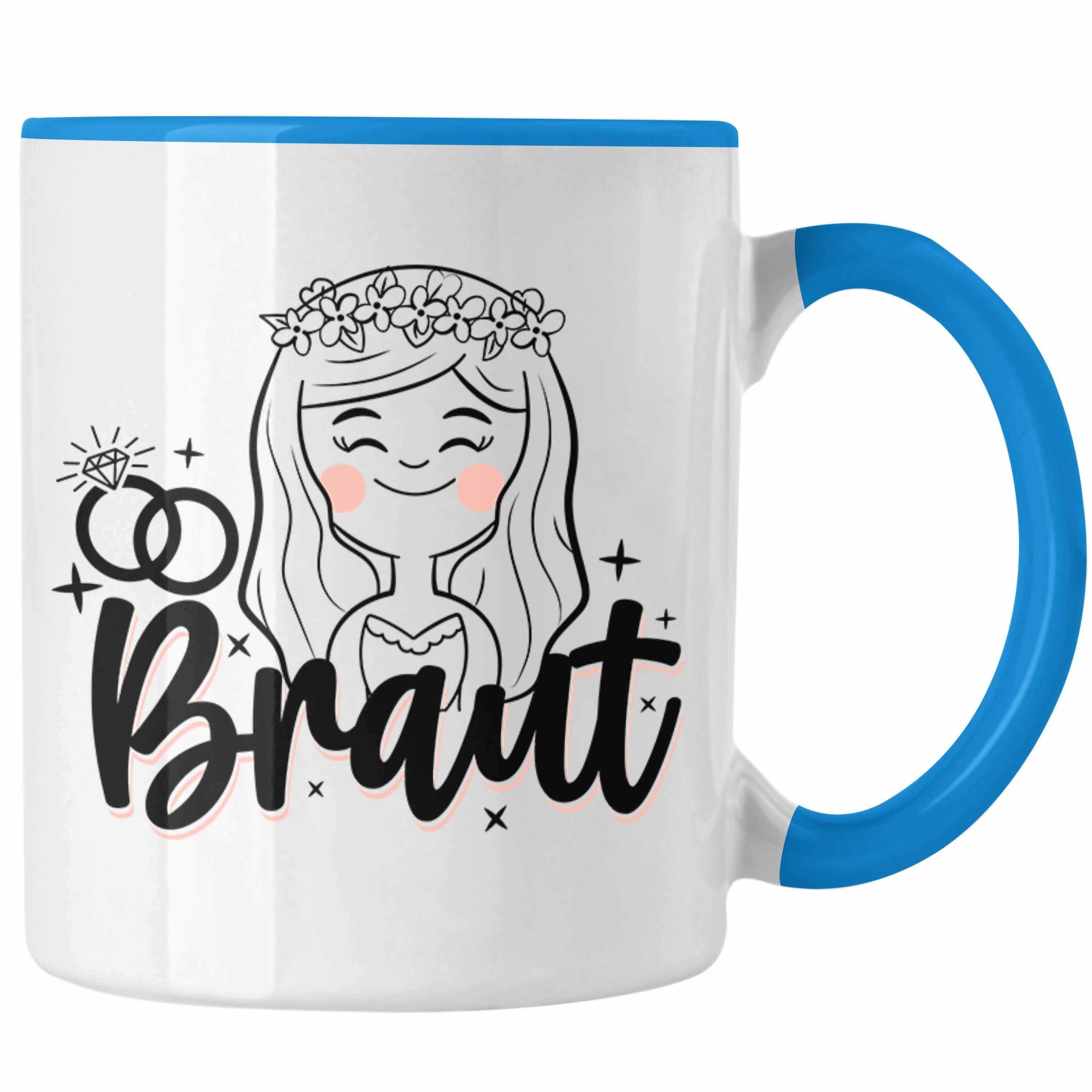 Trendation Tasse Trendation - Braut Tasse Geschenk Hochzeit Geschenkidee für Braut Blau