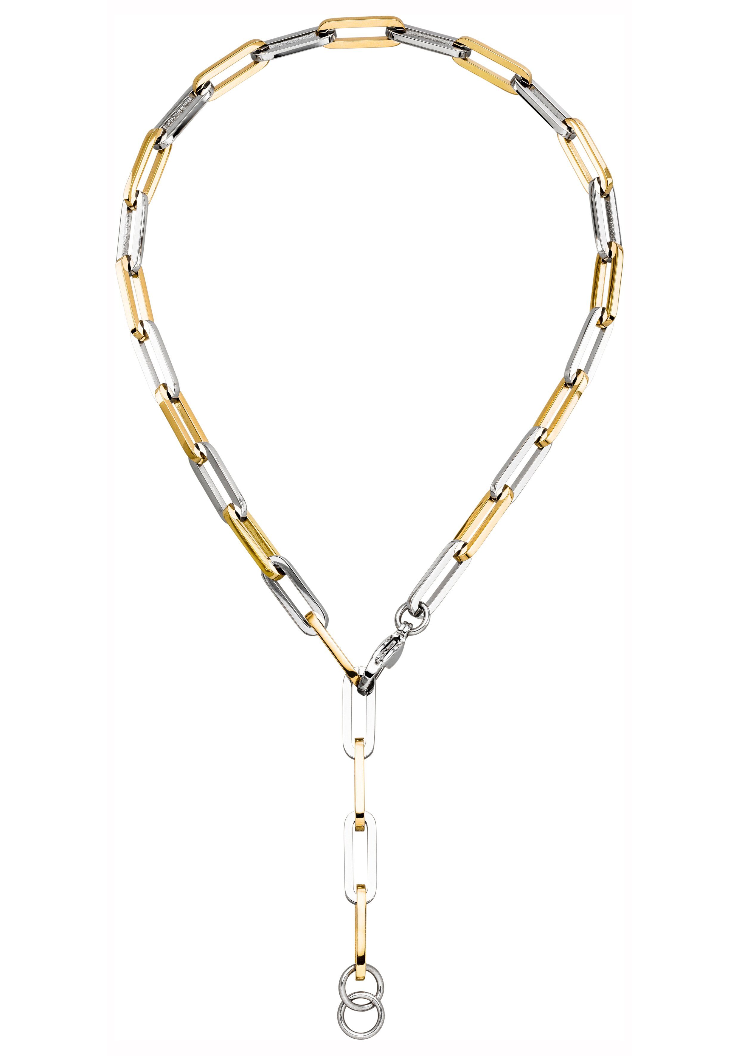 JOBO Kette mit Anhänger, Y-Collier Edelstahl gelbgoldfarben beschichtet 47  cm