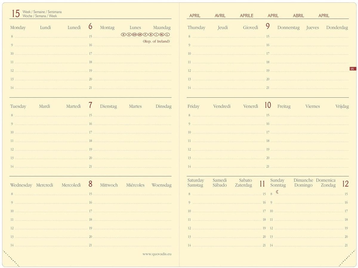 Buchkalender Kalender Horizontal 24 10x15cm Everest bordeaux 2024.
