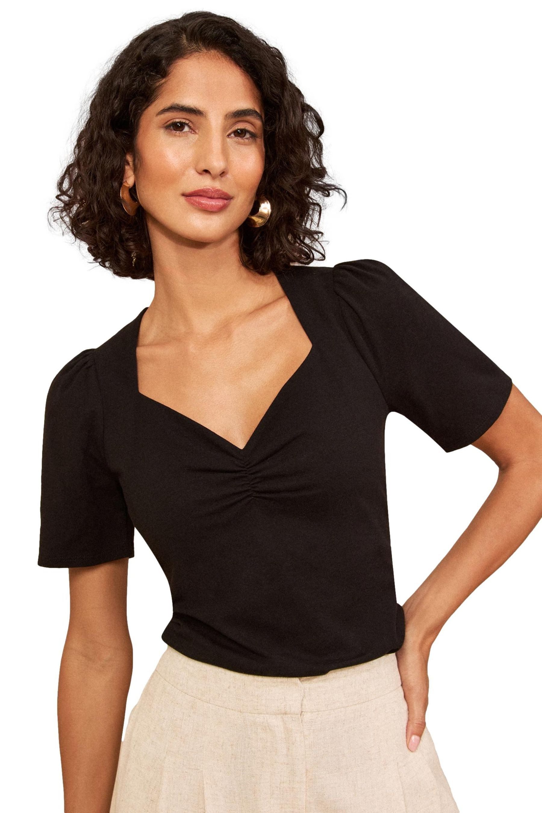 Love & Roses Kurzarmbluse Love & Roses Kurzärmelige Sweetheart-Shirts, 2 Stk (1-tlg)