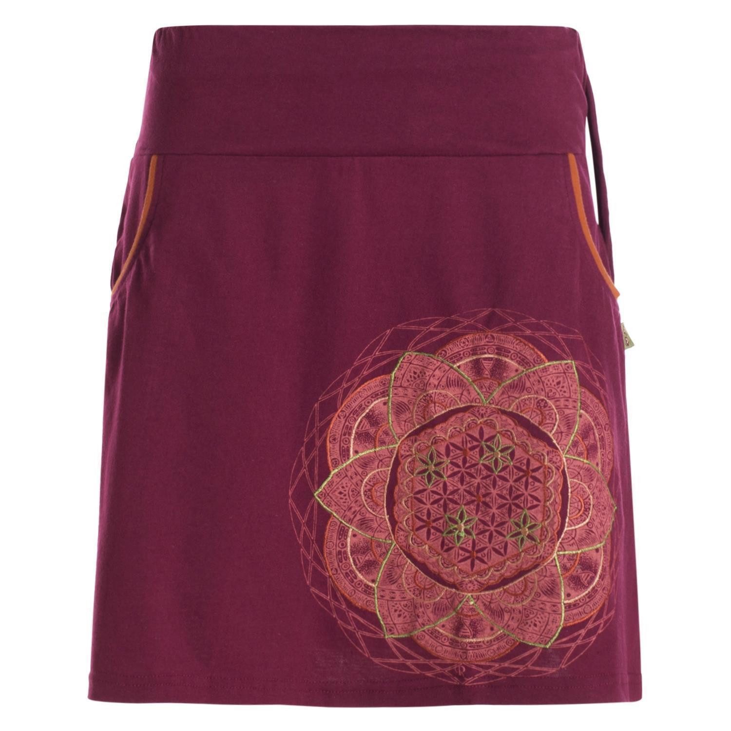 Vishes Minirock Kurzer Damen Baumwoll-Rock Taschen-Rock Mini-Röcke Blume de günstig online kaufen