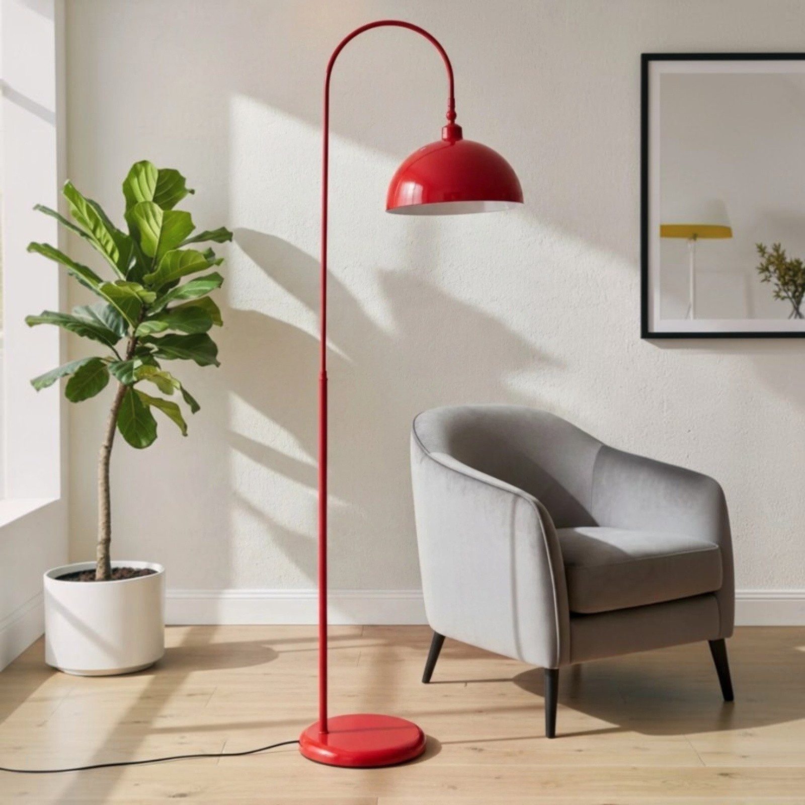 Bamyum Stehlampe Moderne Stehlampe aus Metall mit E27, verstellbarer Lampenschirm, ohne Leuchtmittel, E27, verstellbarer Lampenschirm, Stehluchte mit Ablage