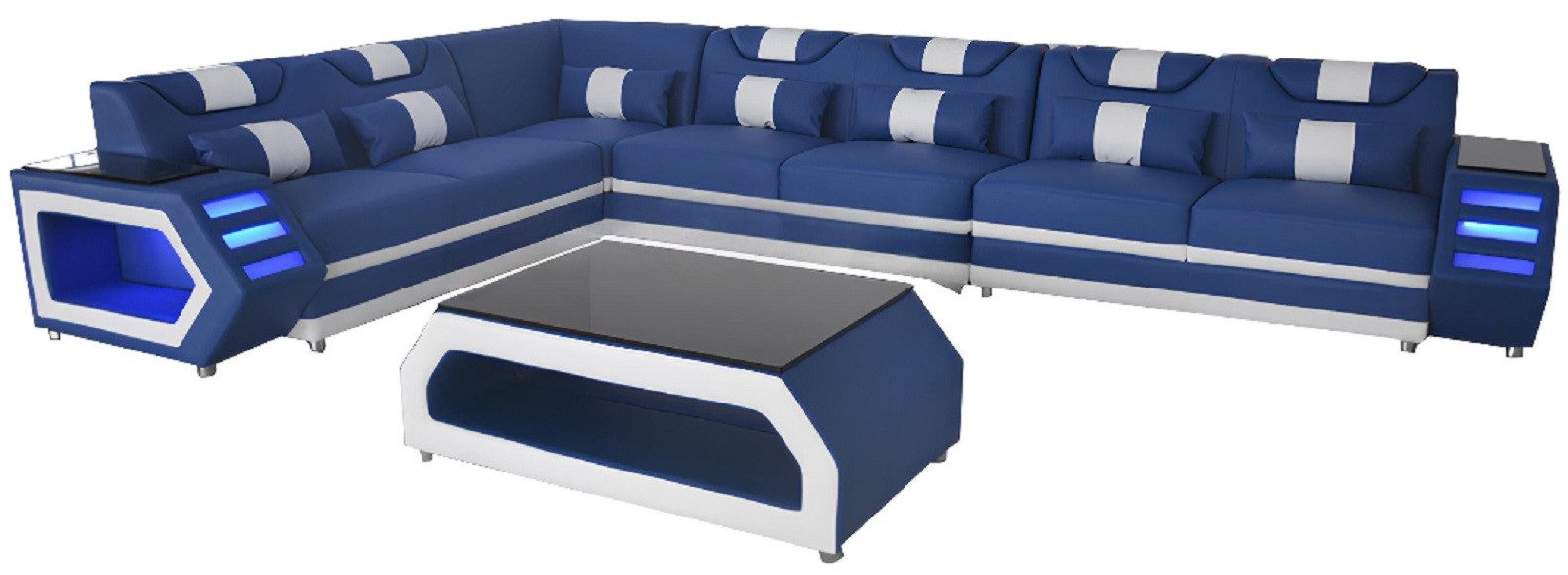 Xlmoebel Ecksofa Großes Ledersofa in modernem Design für gemütliche Wohnlandschaften, Hergestellt in Europa