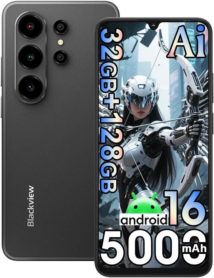 blackview Blackview A16 WAVE 10 (32+128) AI Smartphone (6.88 Zoll, 32 MP Kamera, Fingerabdruck, Dual SIM 4G, Android 16)
