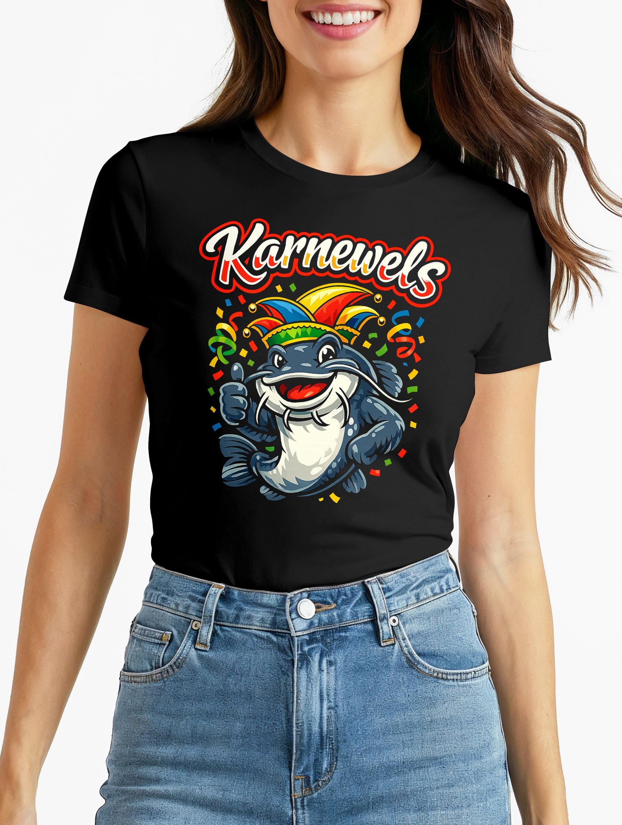 Print-Shirt Damen T-Shirt - NEU - Fasching Karneval Ersatz Verkleidung Last
