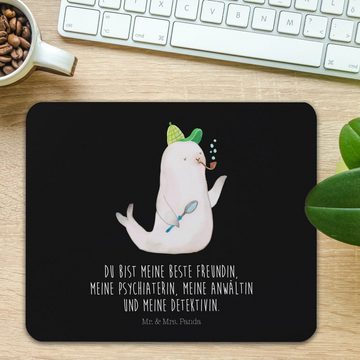 Mr. & Mrs. Panda Mauspad Robbe Sherlock - Schwarz - Geschenk, Gute Laune, Mousepad, Designer M (1-St), Rutschfest