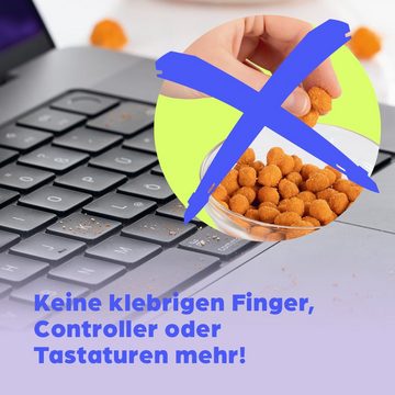 GOURMETmaxx Aufbewahrungsbecher Snackspender, ABS/Edelstahl, (gegen fettige Tastaturen und Displays), Snack Dosierer, Ideal für Gaming und Home-Office