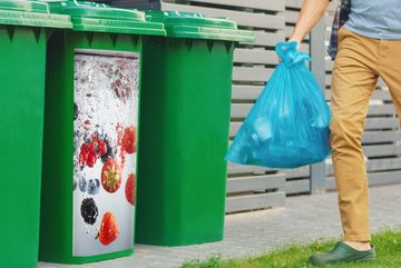 MuchoWow Wandsticker Rot - Obst - Wasser (1 St), Mülleimer-aufkleber, Mülltonne, Sticker, Container, Abfalbehälter