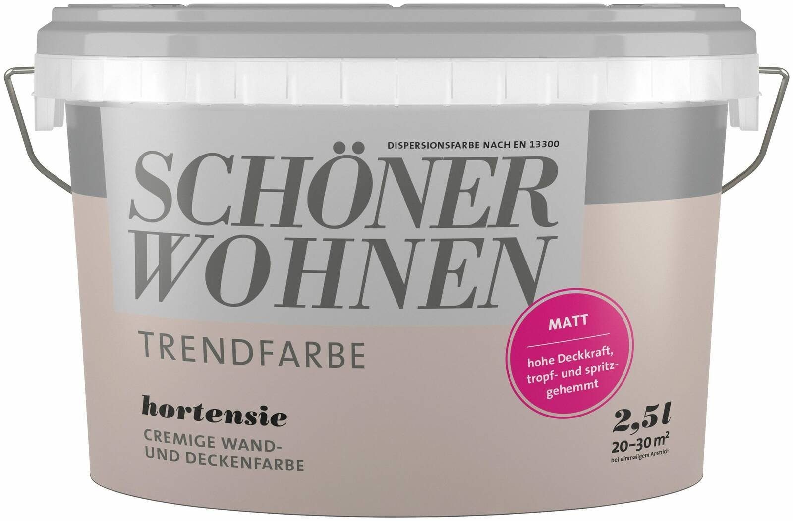 SCHÖNER WOHNEN FARBE Wand- und Deckenfarbe Hortensie, Tropf- und spritzgehemmt, Lösemittelfrei