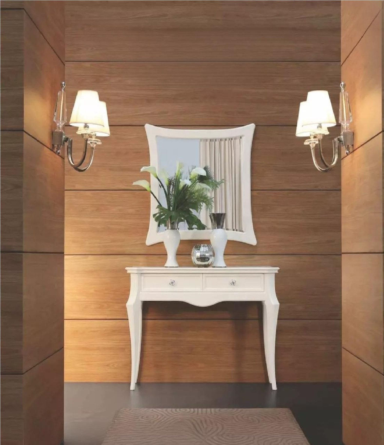 Konsolentisch Schminktische Konsoletische mit Spiegel Konsole Holz Luxus Weiß Modern