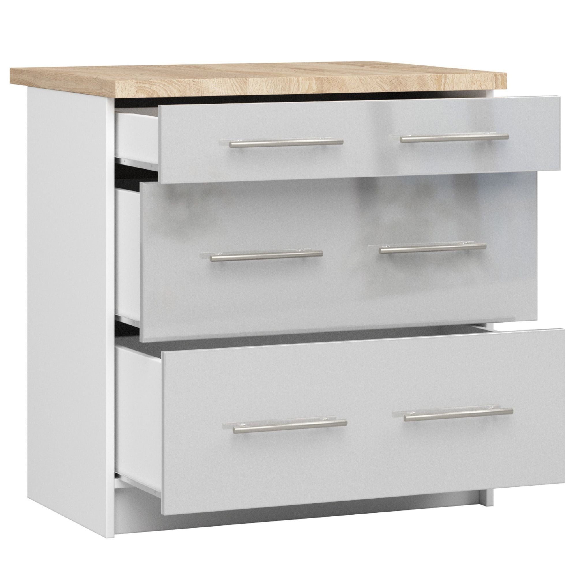 Raumhirsch Furniture Unterschrank Moderner Küchenunterschrank - 3 Schubladen - Küchenmodul (viele Farbvarianten, Maße 60 x 80 x 46 cm) - Hochwertig & stabil