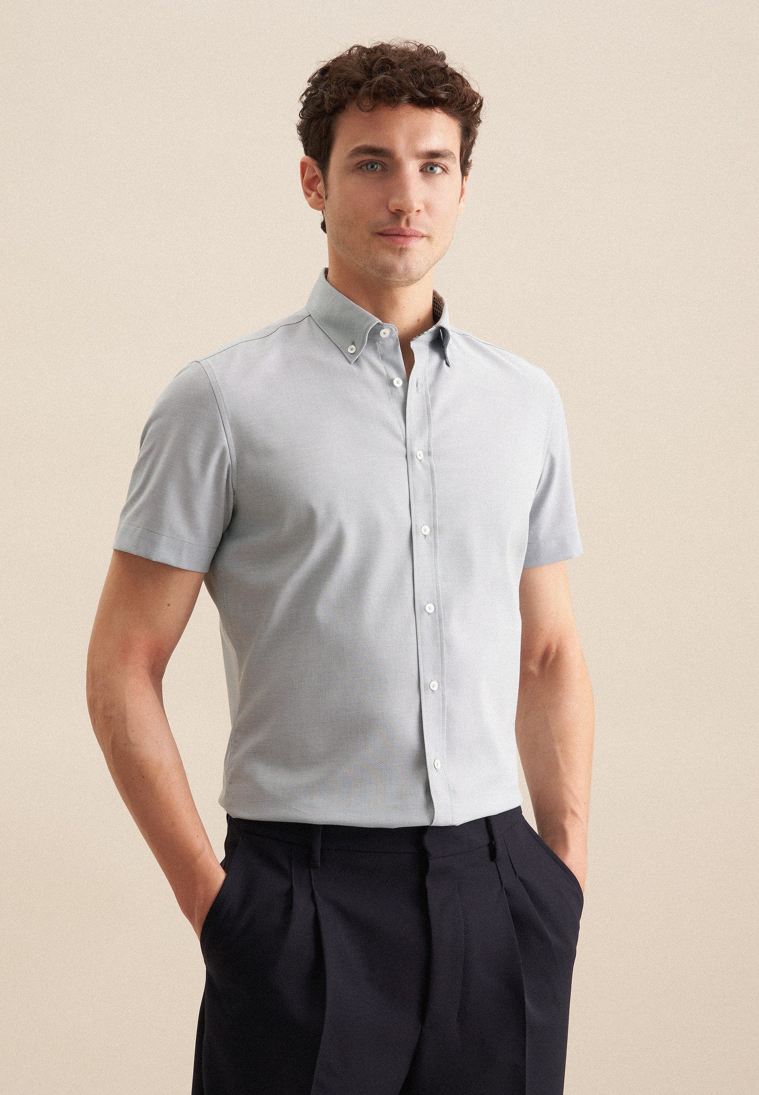 seidensticker Businesshemd Slim Slim Kurzarm Button-Down-Kragen günstig online kaufen