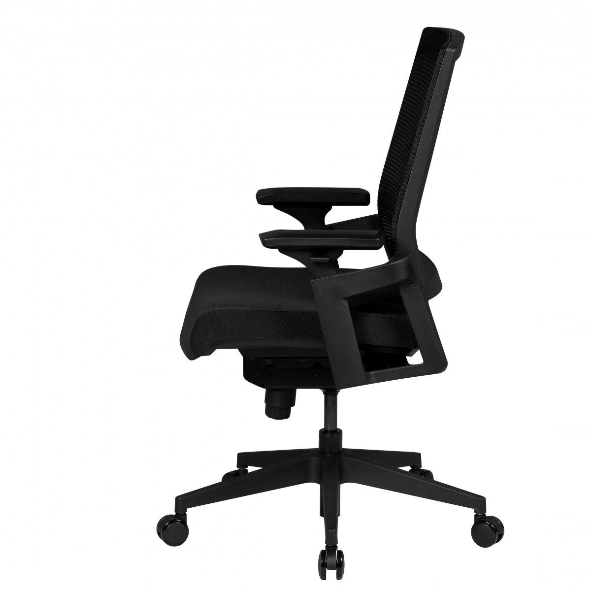 Rollen Chefsessel Amstyle SPM1.319 Modern Schwarz, Schreibtischstuhl kg, Drehstuhl mit (Stoffbezug mit Bürostuhl 120 Armlehne),