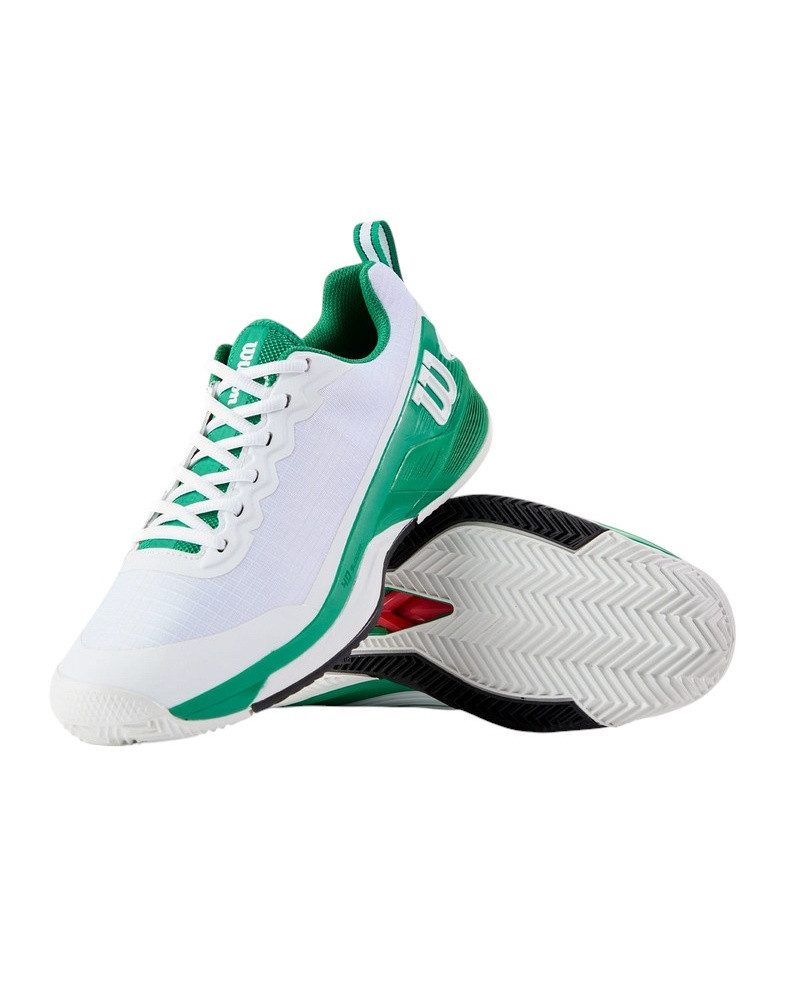 Wilson Rush Pro 4.5 Clay/Sandplatz 2025 weiss/grün Herren Tennisschuh
