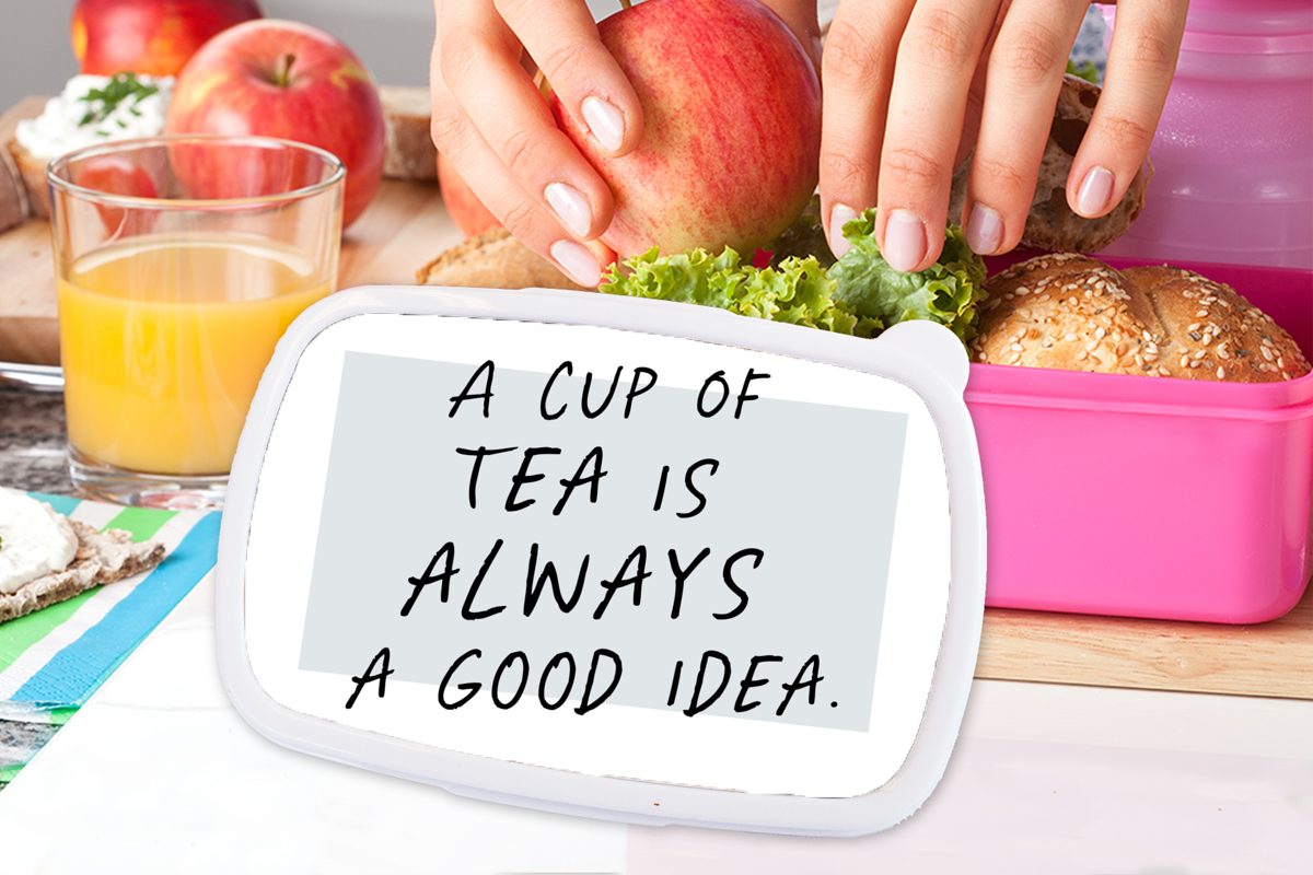 Zitate, Kunststoff, Idee - Tee Mädchen, eine - Tasse Kunststoff immer Kinder, (2-tlg), Lunchbox Snackbox, Erwachsene, Sprichwörter Brotdose Tee Eine ist für Brotbox - gute MuchoWow rosa