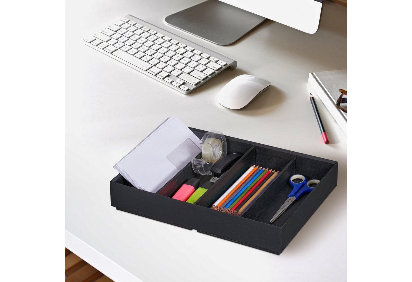 Thumbnail - relaxdays Organizer Schreibtischorganizer Bambus stapelbar, D