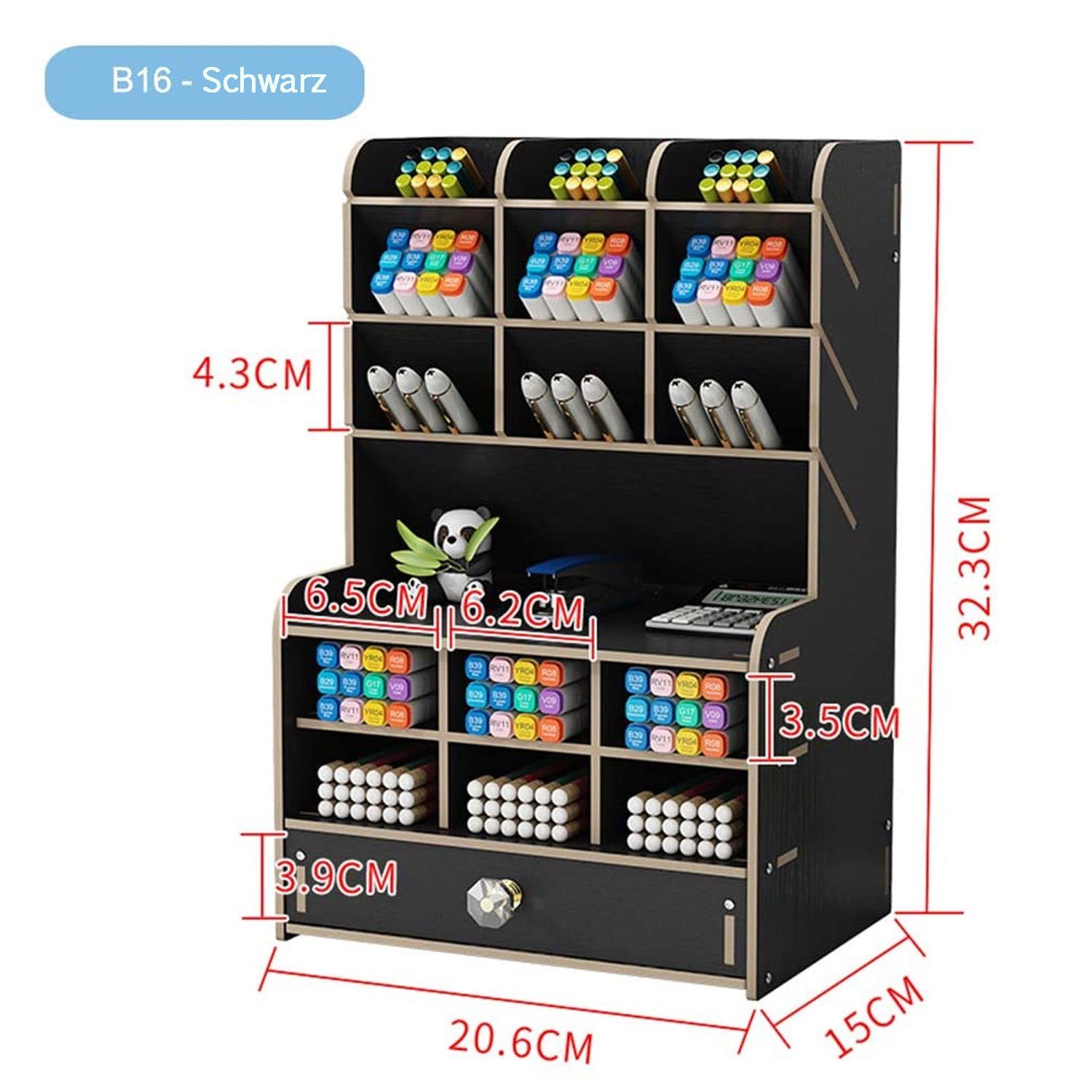 für Schule Schwarz zggzerg und Stauraumregal Stift-Organizer-Caddies Büro,Haus