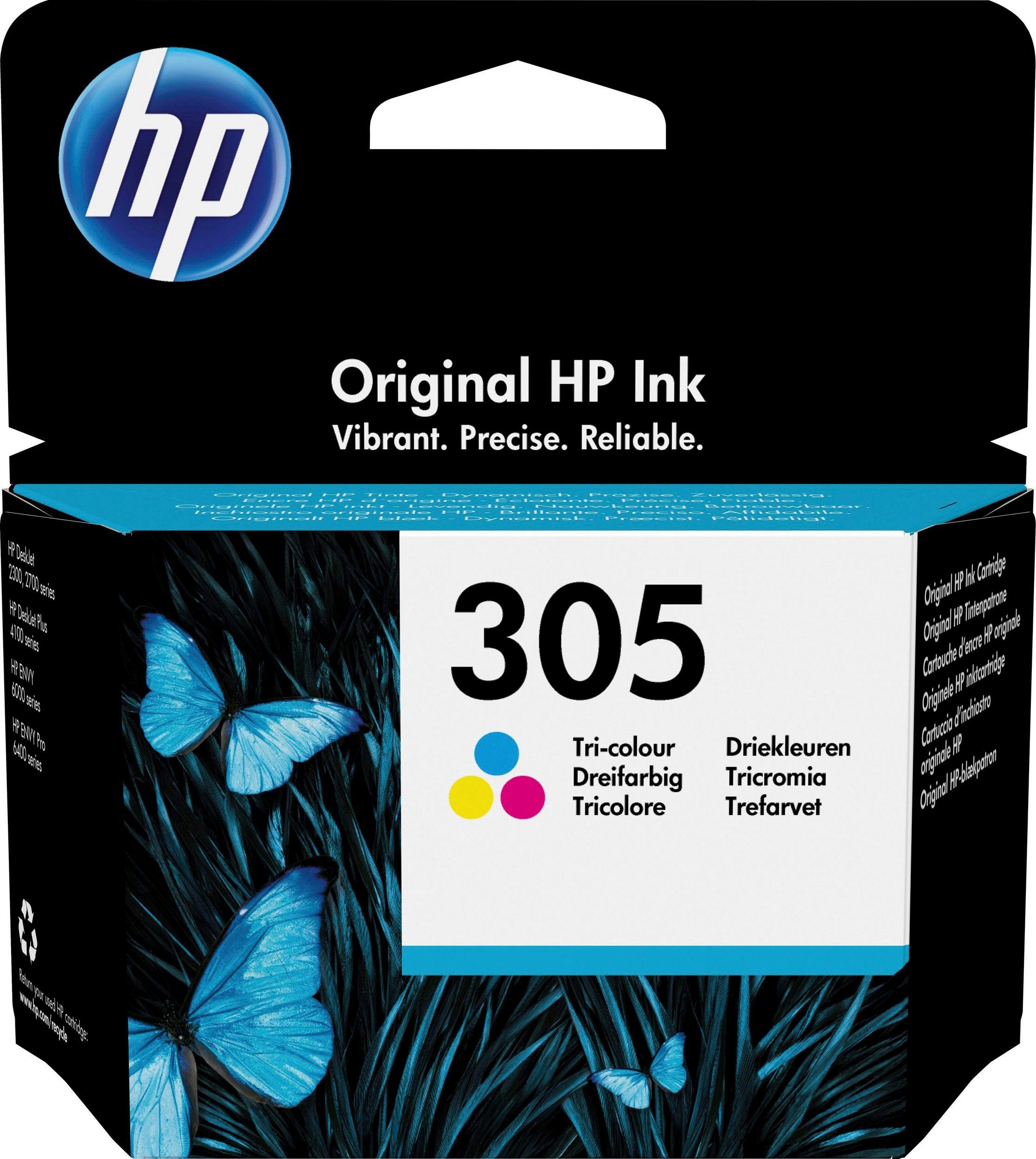 HP HP original Druckerpatrone 305 Tricolor C/M/Y Tintenpatrone (Packung, 1-tlg., 3 Probemonate gratis* drucken)