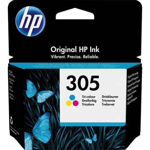 HP 305 Tintenpatrone (Packung, 1-tlg., original Druckerpatrone 305 yellow/magenta/cyan)