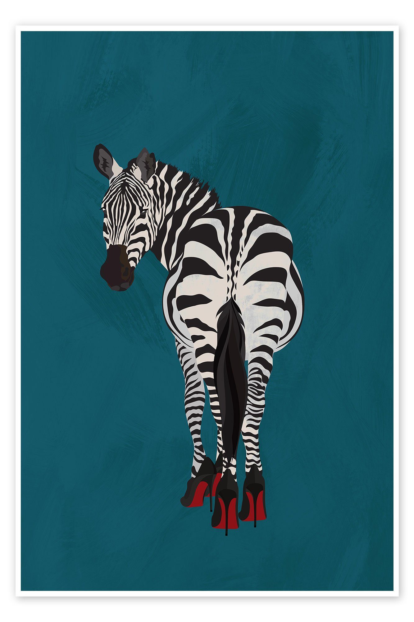 Posterlounge Poster Sarah Manovski, Zebra auf Highheels, Kinderzimmer Illustration