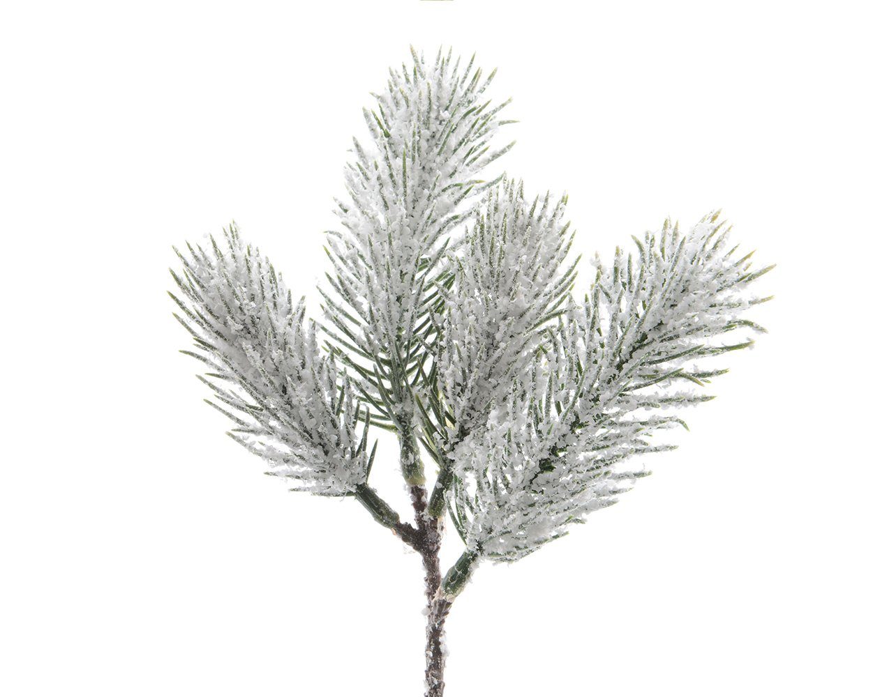 Kunstblume, Kaemingk, Tannenzweig mit Schnee 20cm PE Spritzguss künstlich grün / weiß