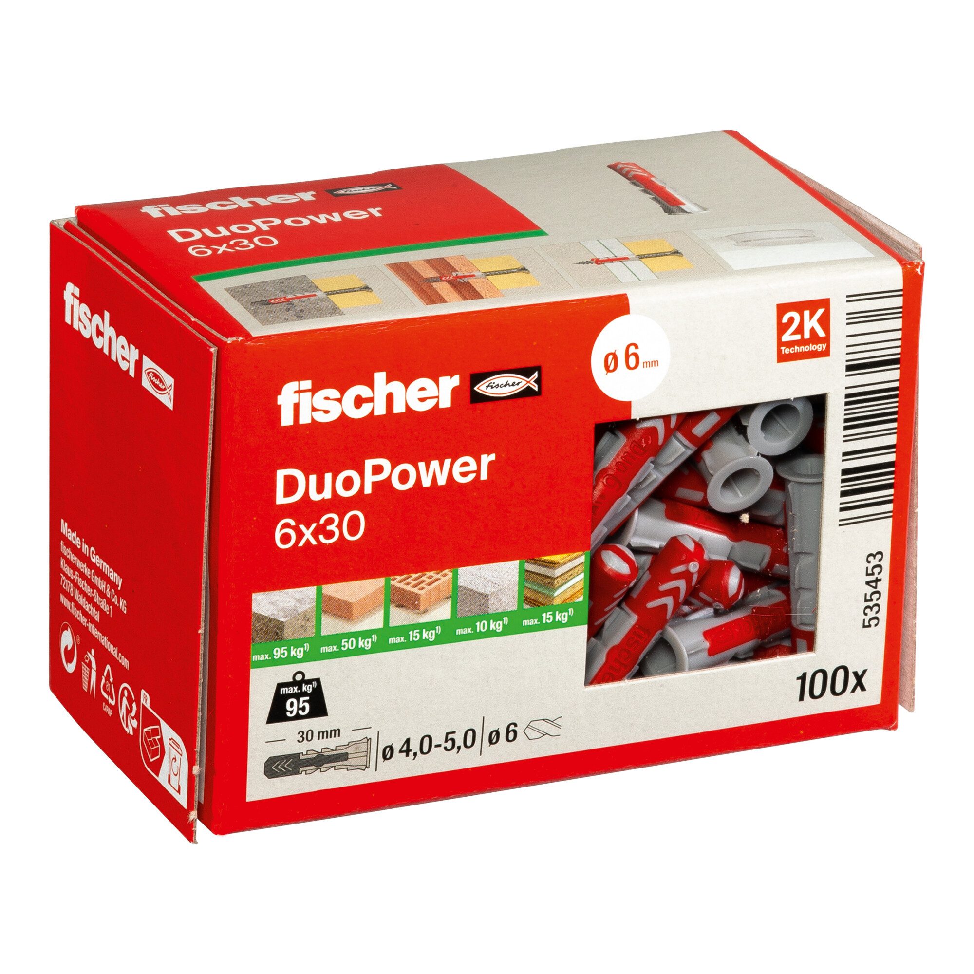 fischer Universaldübel fischer DUOPOWER 6x30 LD 100 Stk