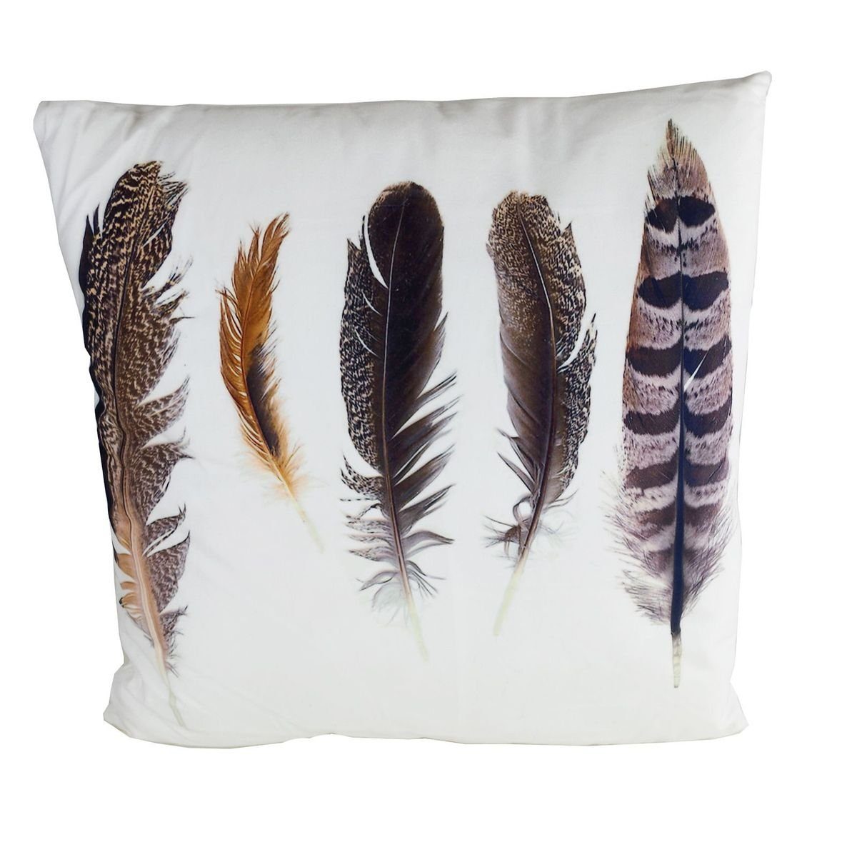 Casablanca Dekokissen Fleecekissen weiß 5 Federn 45x45cm Fleece Dekokissen Sofakissen Deko, abnehmbarer Bezug