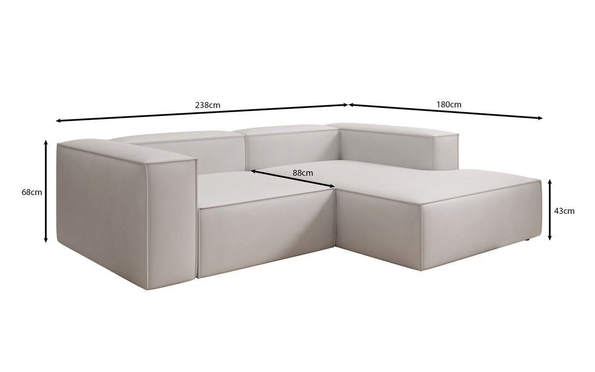 Luxusbetten24 Sofa Designer Sofa Lesley L Mini in Echtleder, mit pflegeleichter und robuster Oberfläche