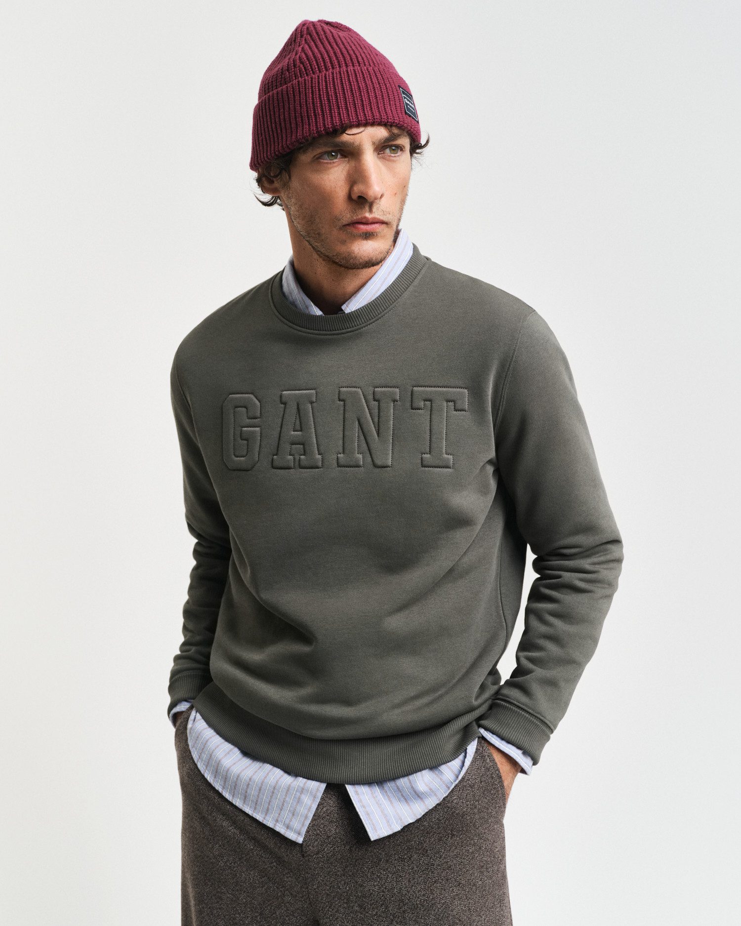 Gant Sweatshirt EMBOSSED C-NECK SWEAT eine günstig online kaufen