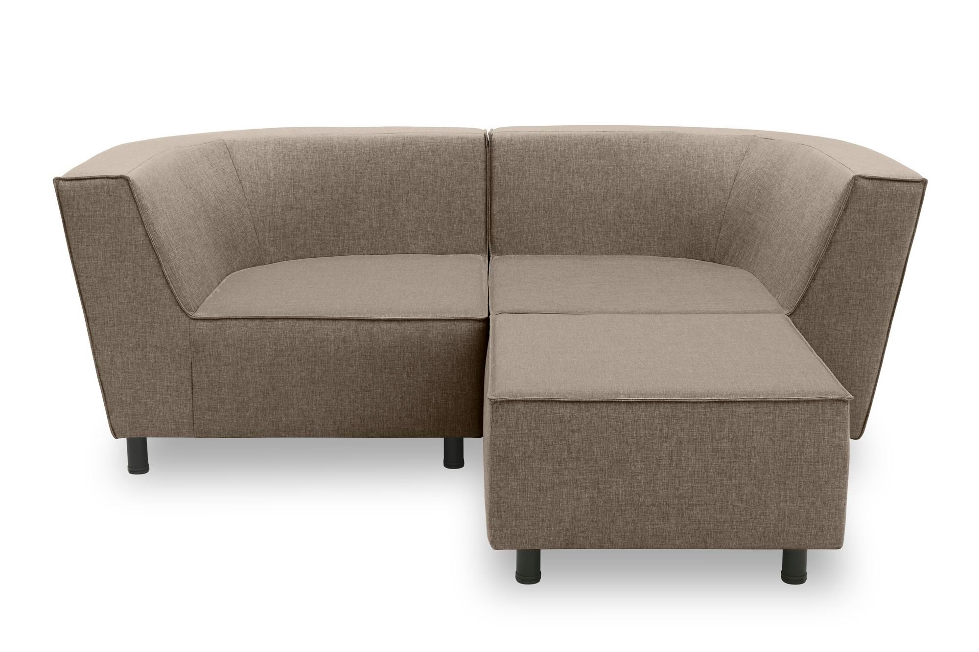 58 aufm Kessel Gartenlounge-Set Gartenlounge Set 2 Brandie 206x77x176 mit Outdoorbezug in braun, (inkl. Versand, 3-tlg., Lieferung bis Verwendungsstelle), Polster aus Quick-Dry Schaum mit einem wasserbweisenden Outdoorbezug