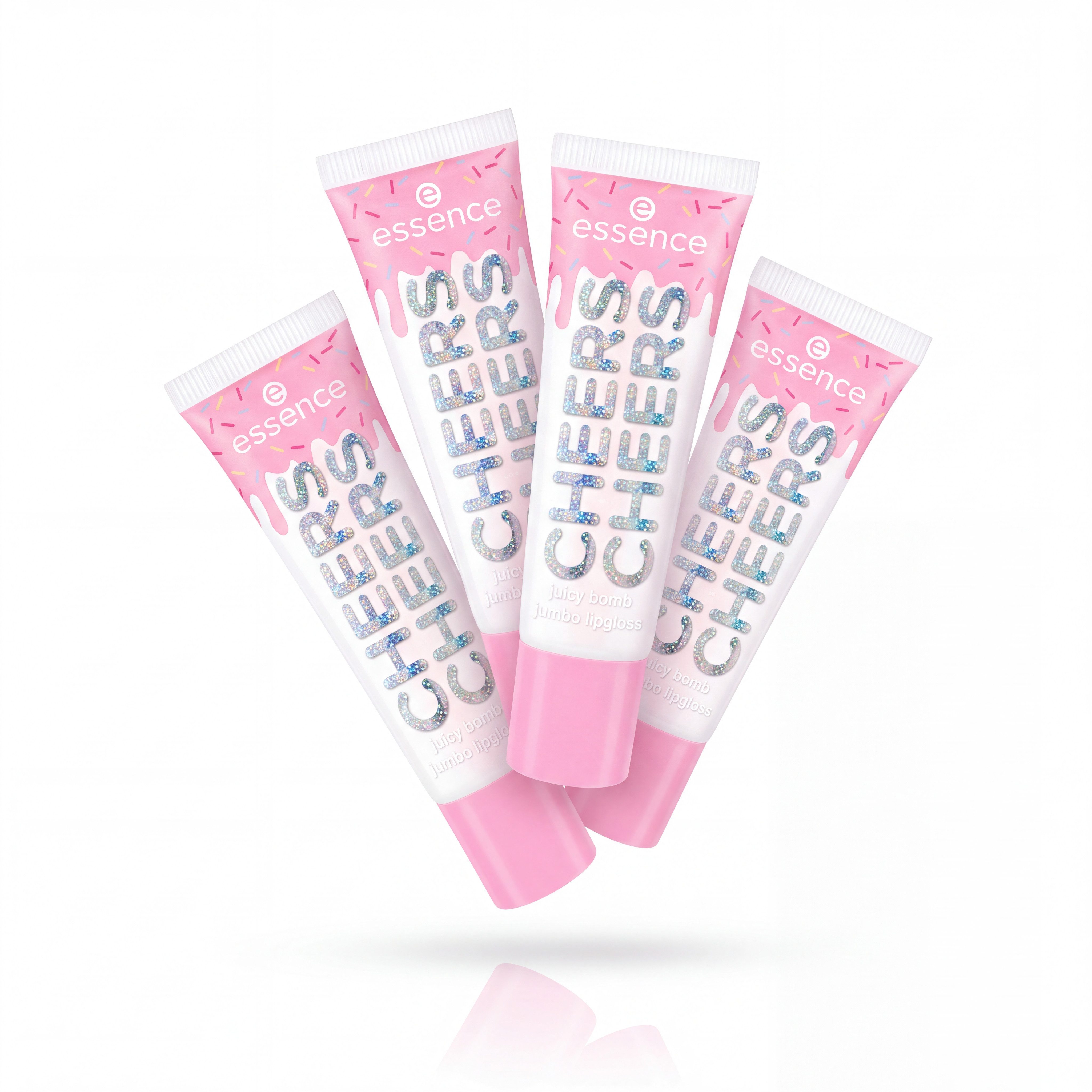 Essence Lipgloss SAY IT WITH JUICY CHEERS juicy bomb jumbo lipgloss, 4-tlg.