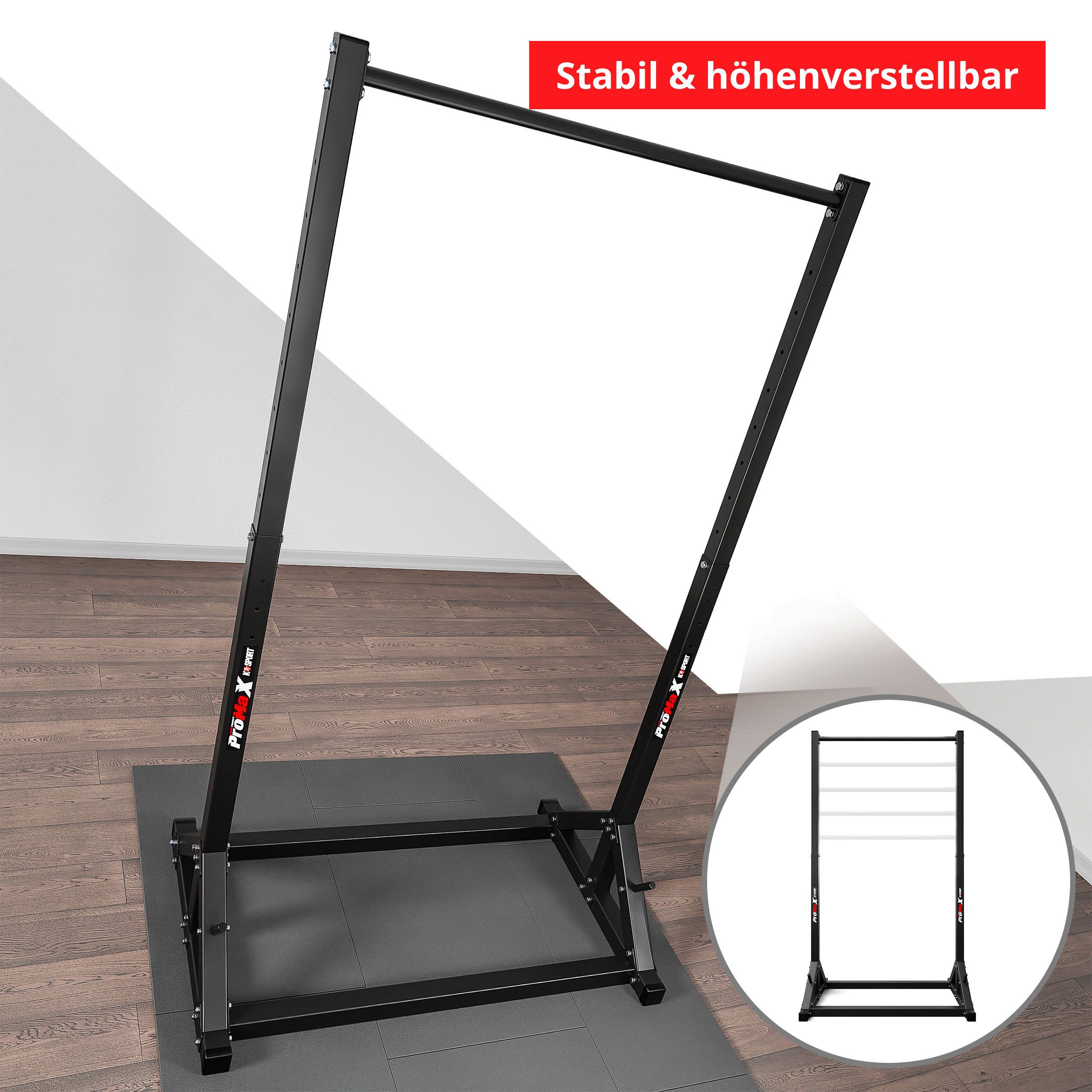 K-SPORT Klimmzugstange Stationäre Klimmzugstange bis 140kg (Pull-Up Bar mit Gewichtsablage, Klimmzugturm für Muskeltraining, Pull Up Mate), Made in EU!