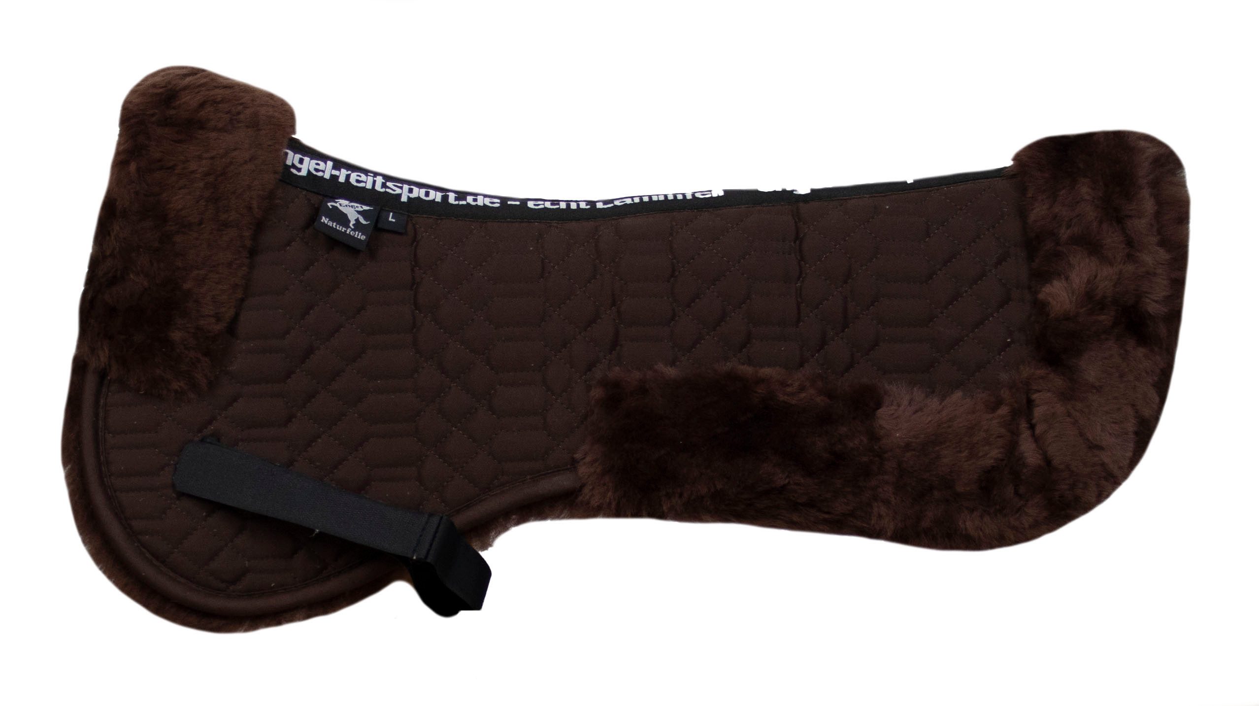 Engel Reitsport Sattelpad Sattelkissen Sattelpad SAKIS2 Lammfell & Baumwollsteppstoff Fellkranz