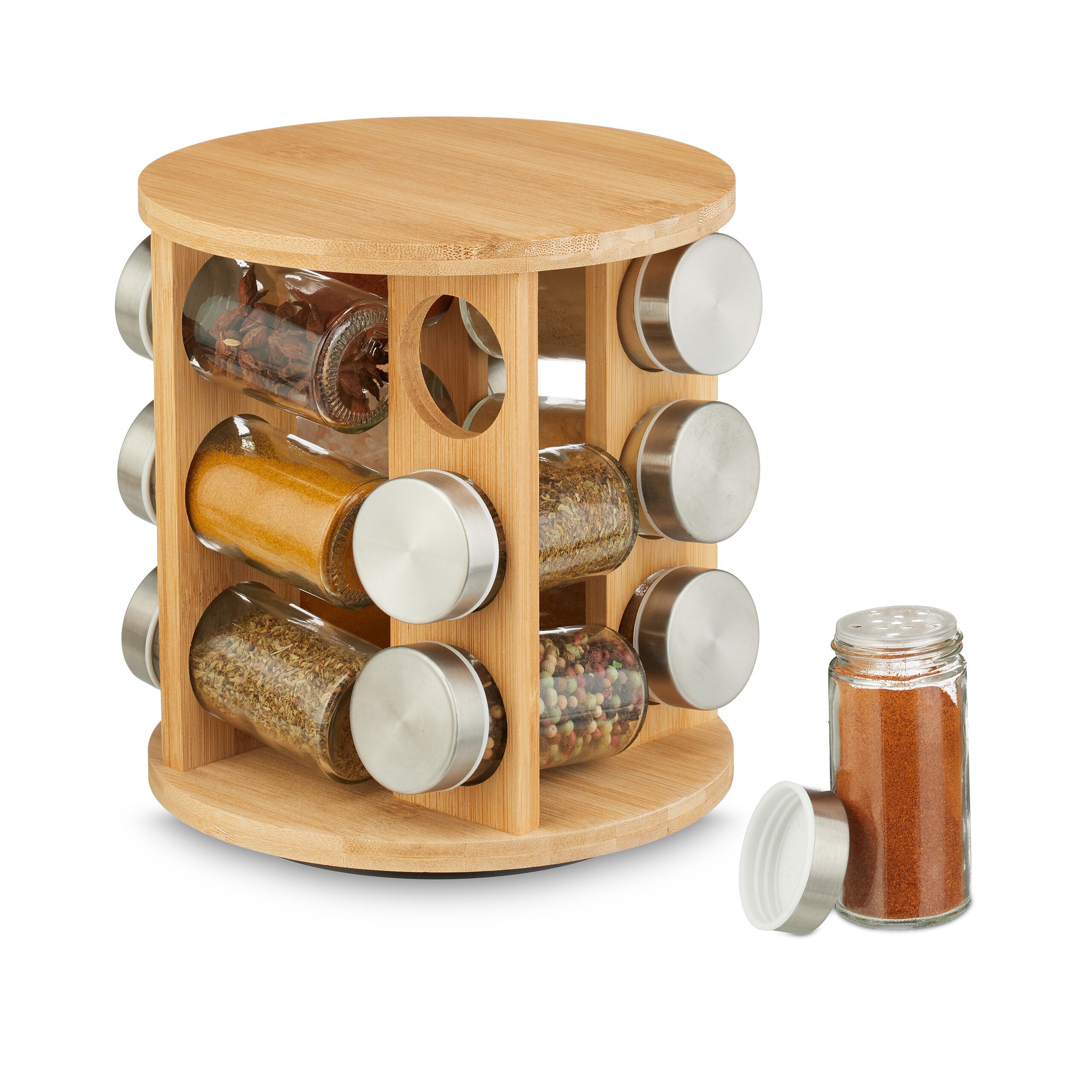 relaxdays Gewürzkarussell mit 12 Gewürzgläs günstig online kaufen