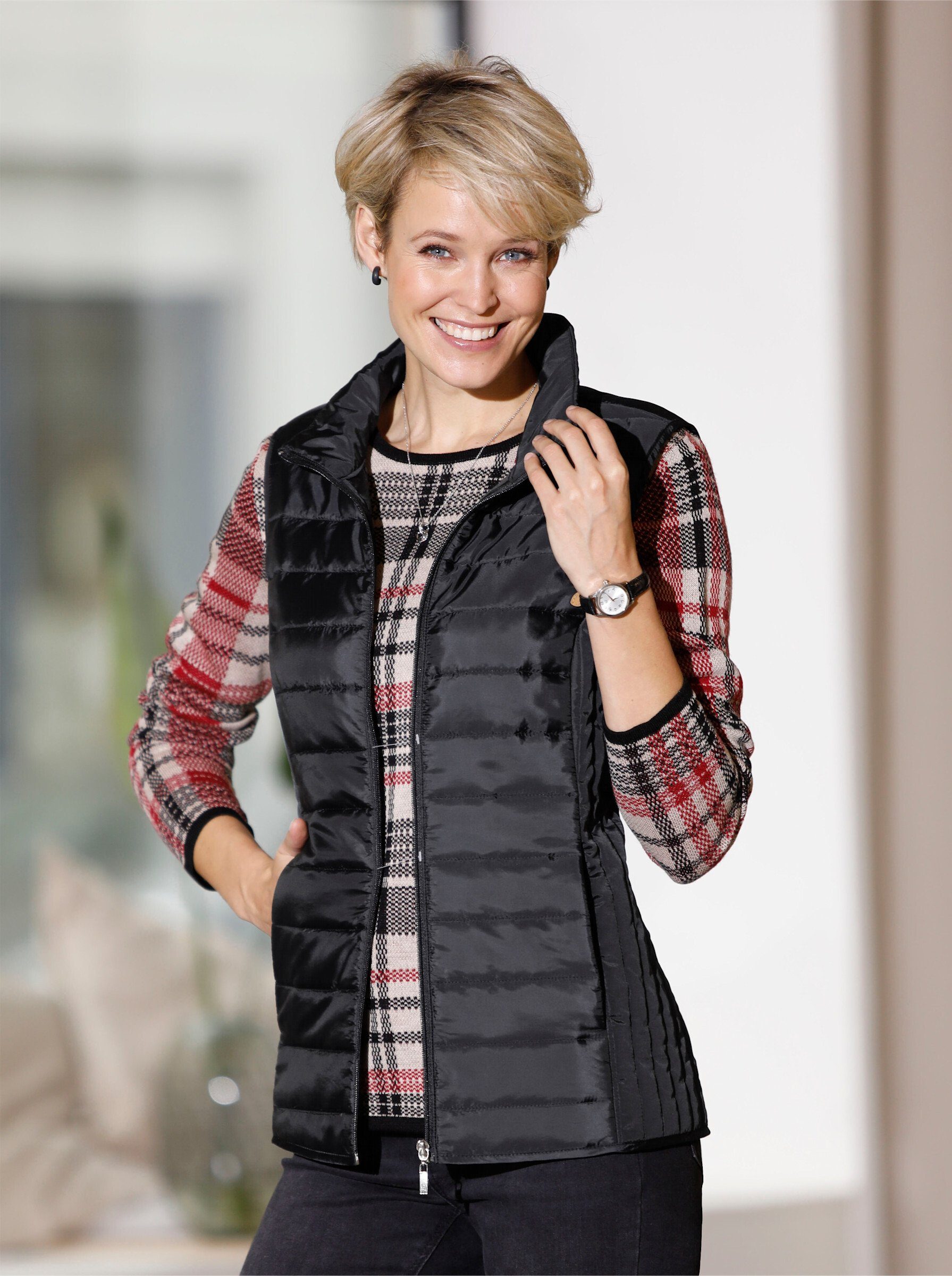 Sieh an! Jerseyweste Steppweste .